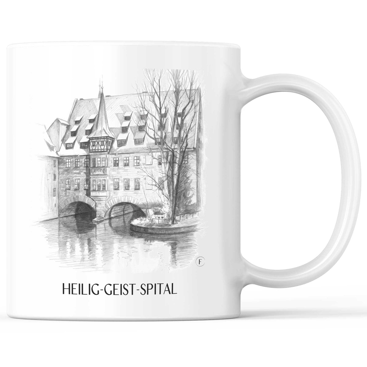 Heilig-Geist-Spital Kaffeebecher - Nürnberg - Deutschland Becher - Kaffeetasse im Zeichnung Stil - favplace
