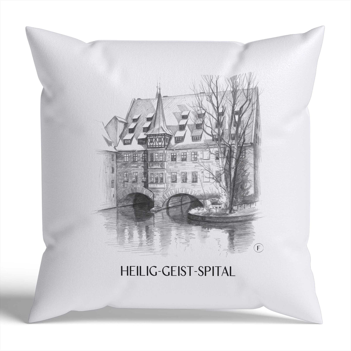heilig-geist-spital-nürnberg-deutschland-kissenbezug-bleistift-zeichnung-drawing