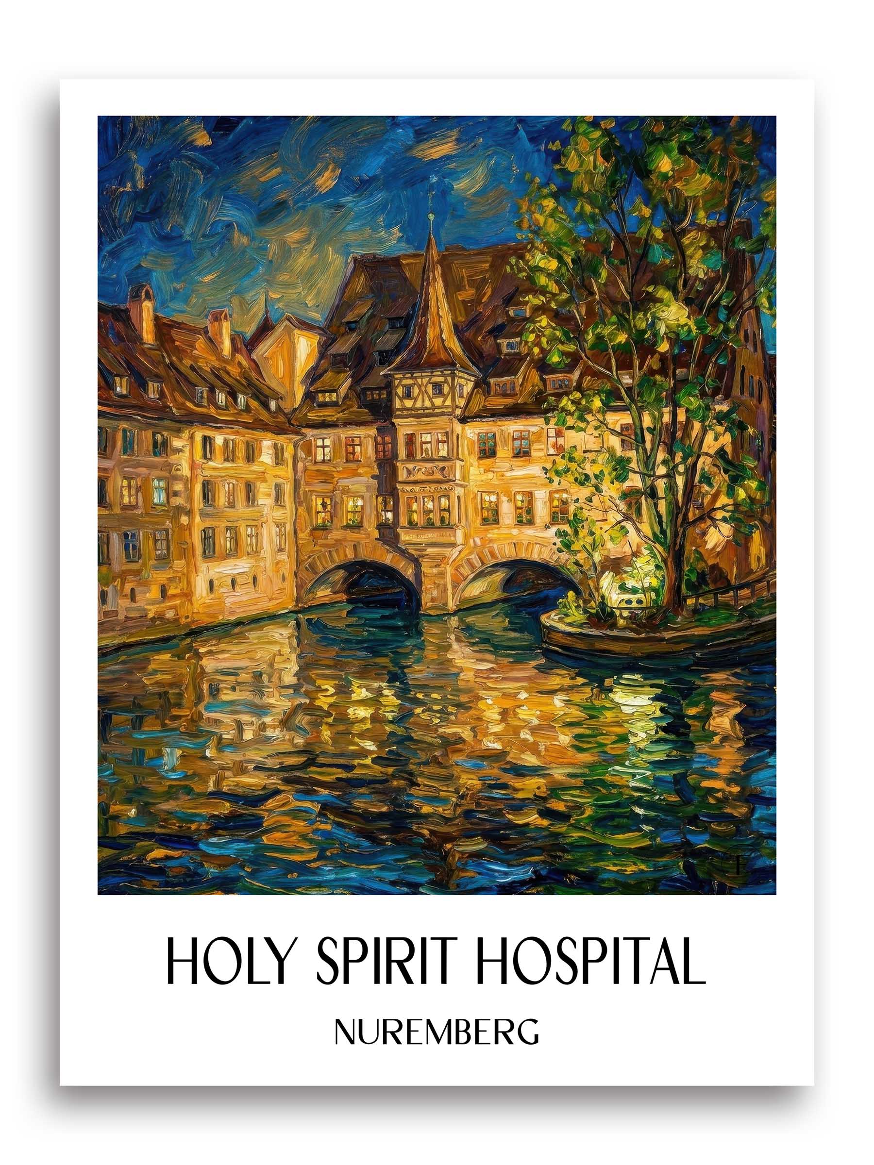 Heilig-Geist-Spital Poster - Nürnberg - Deutschland Kunstdruck - Ölgemälde von A4 bis A1 - favplace