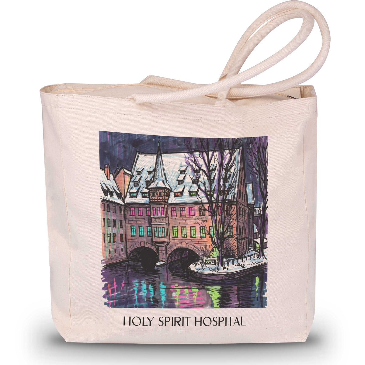 Heilig-Geist-Spital Shopping Tasche - Nürnberg - Deutschland Tote Bag - Einkaufstasche im Tag Graffiti Stil - favplace