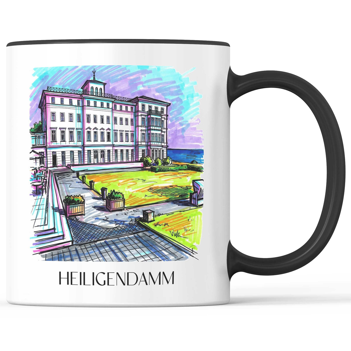 Heiligendamm Kaffeebecher - Mecklenburg - Deutschland Becher - Kaffeetasse im Tag Graffiti Stil - favplace