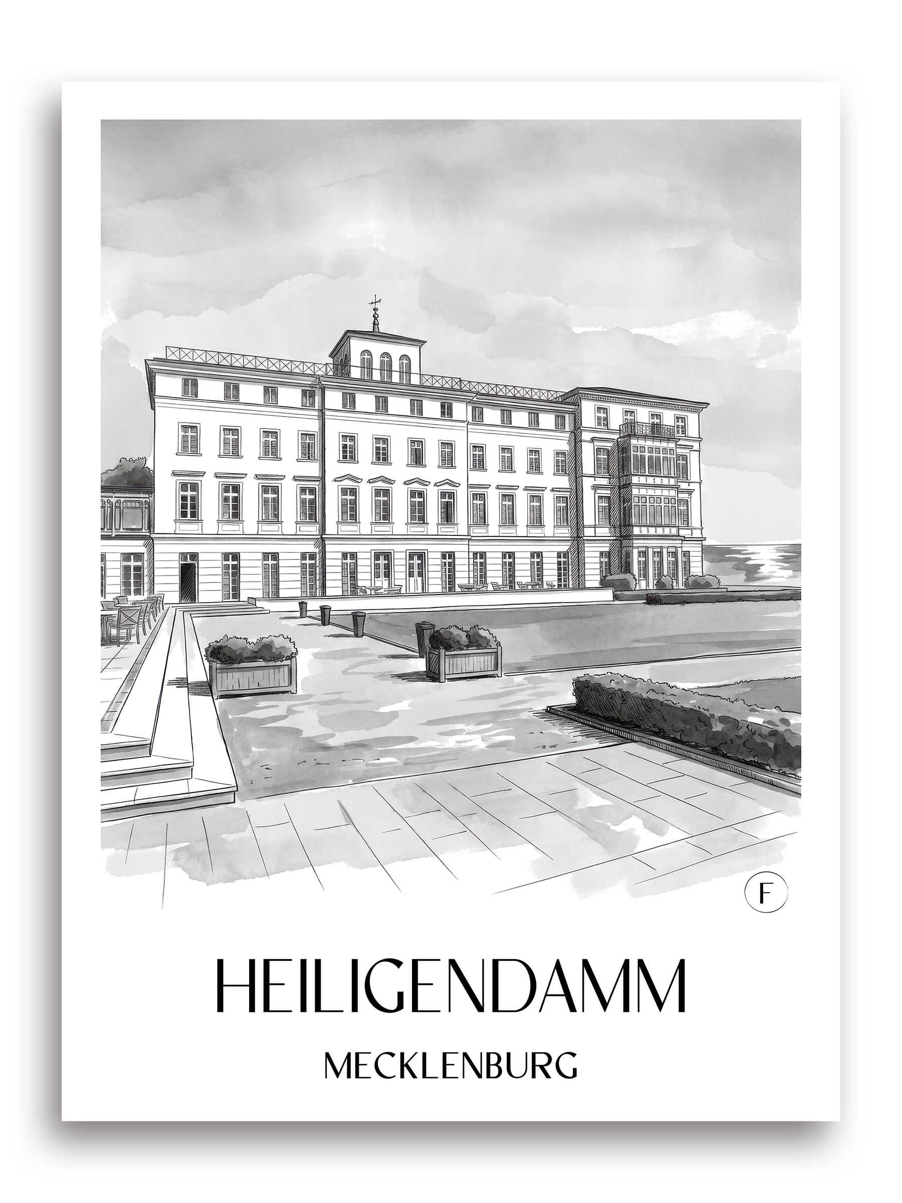 heiligendamm-mecklenburg-deutschland-poster-aquarell-schwarz-weiss