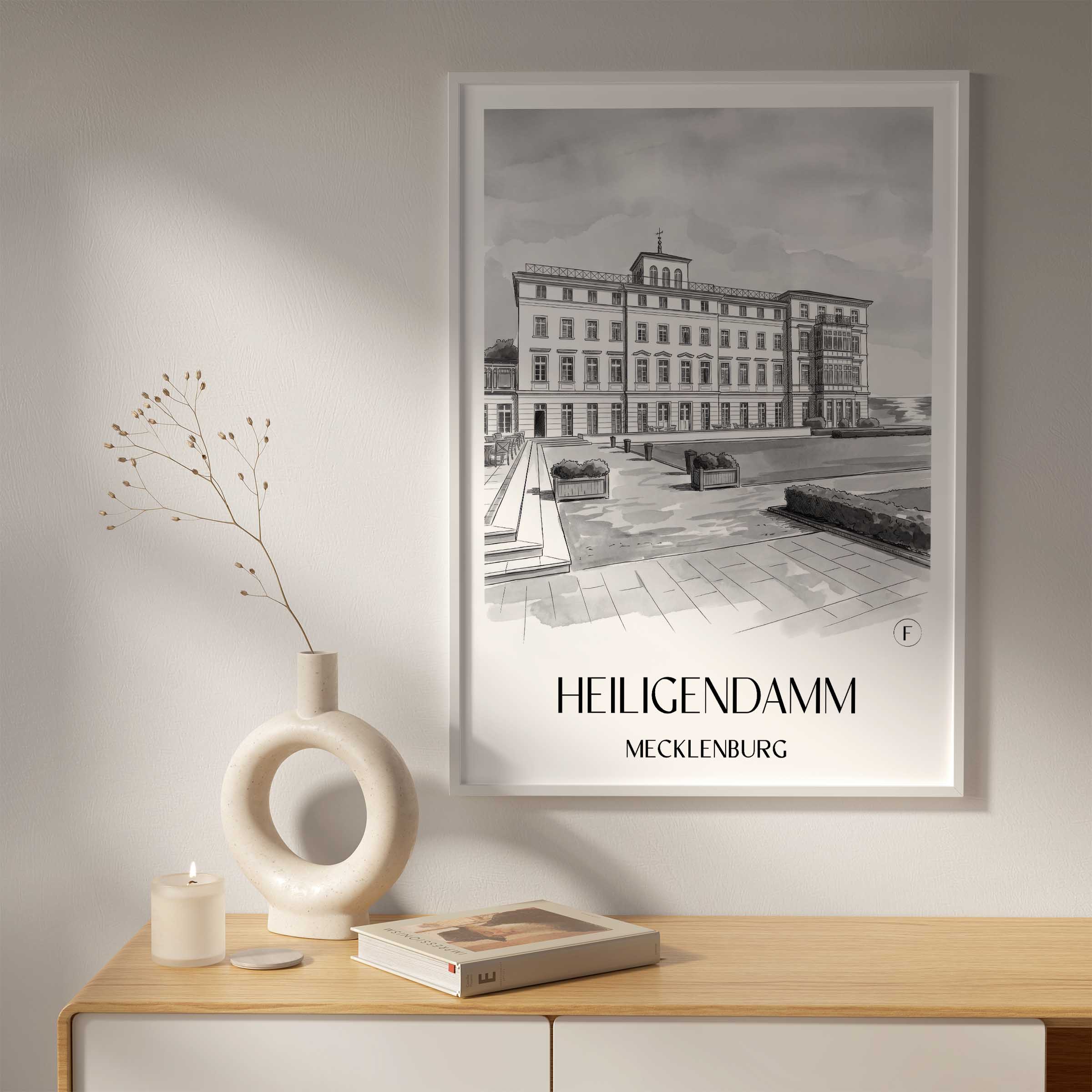 heiligendamm-mecklenburg-deutschland-poster-aquarell-schwarz-weiss