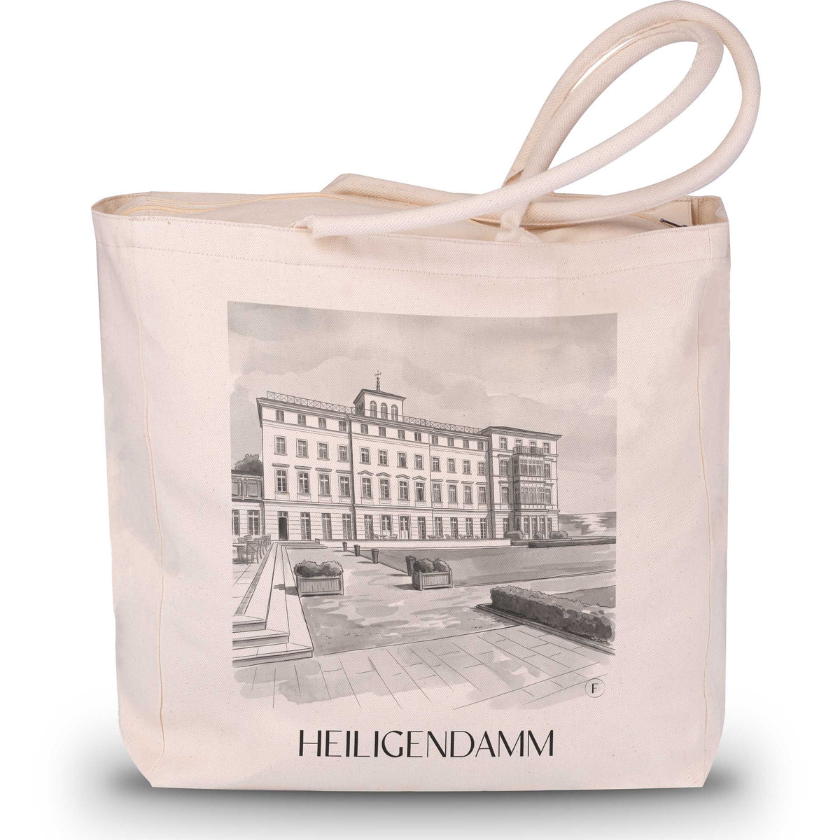 Heiligendamm Shopping Tasche - Mecklenburg - Deutschland Tote Bag - Einkaufstasche im Aquarell Schwarz-Weiß Stil - favplace