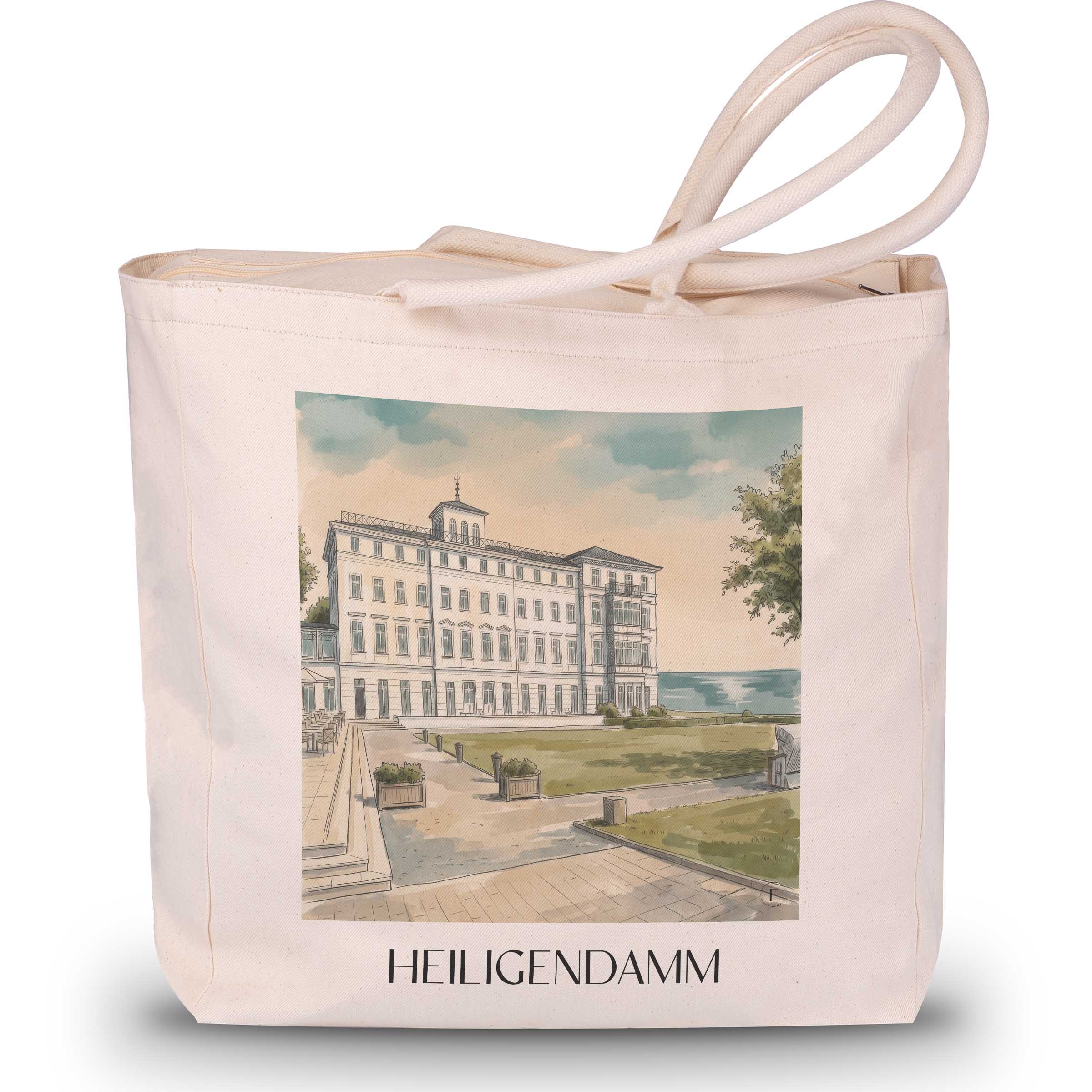 Heiligendamm Shopping Tasche - Mecklenburg - Deutschland Tote Bag - Einkaufstasche im Aquarell Stil - favplace