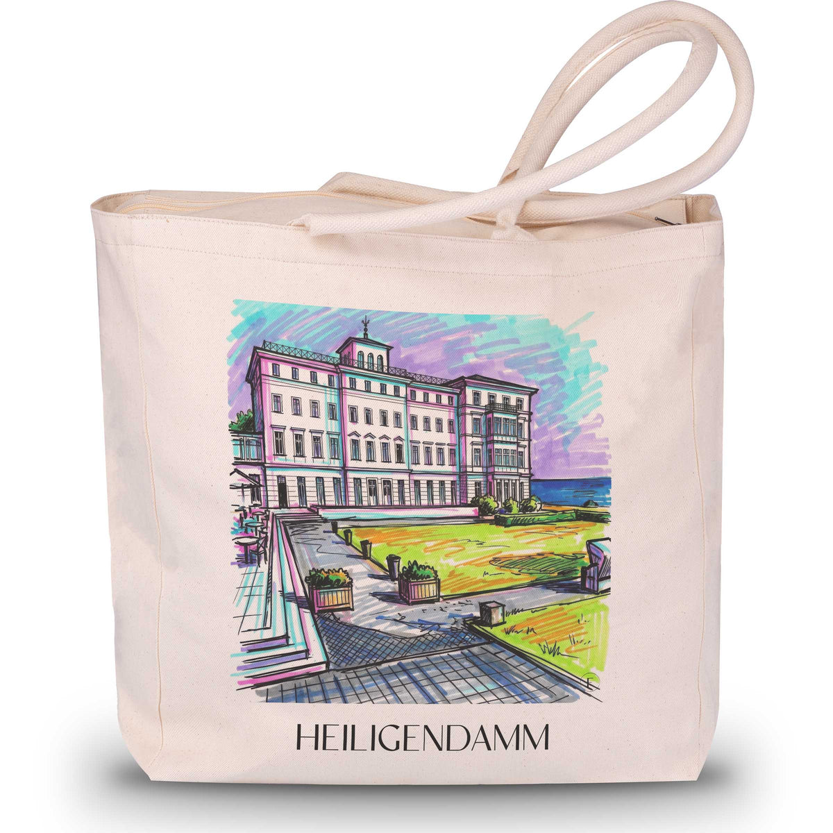 Heiligendamm Shopping Tasche - Mecklenburg - Deutschland Tote Bag - Einkaufstasche im Tag Graffiti Stil - favplace