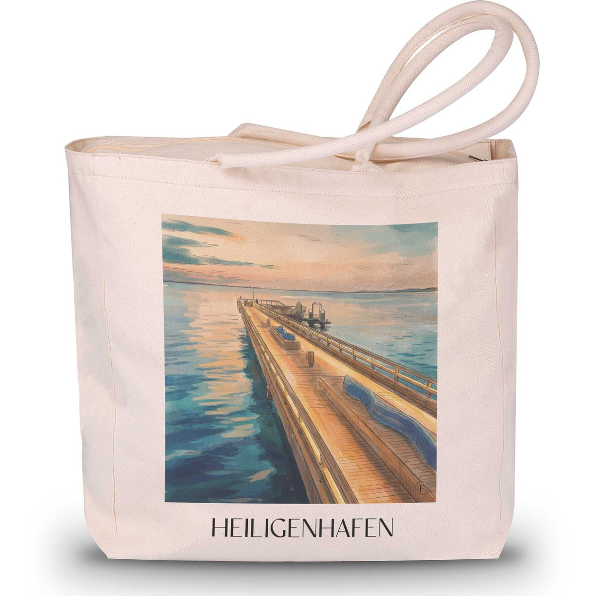 heiligenhafen-ostholstein-deutschland-einkaufstasche-aquarell