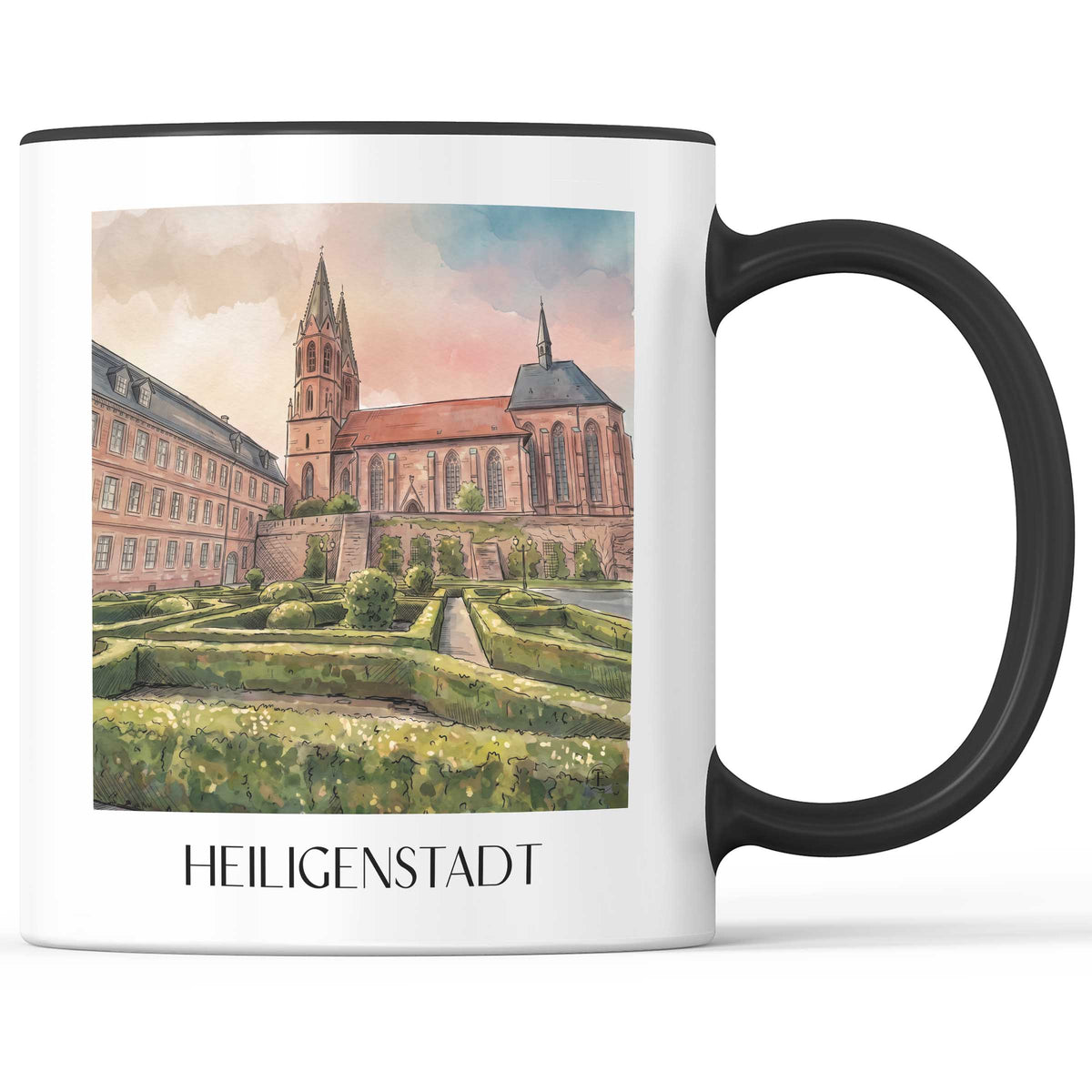 heiligenstadt-thüringen-deutschland-kaffeebecher-aquarell