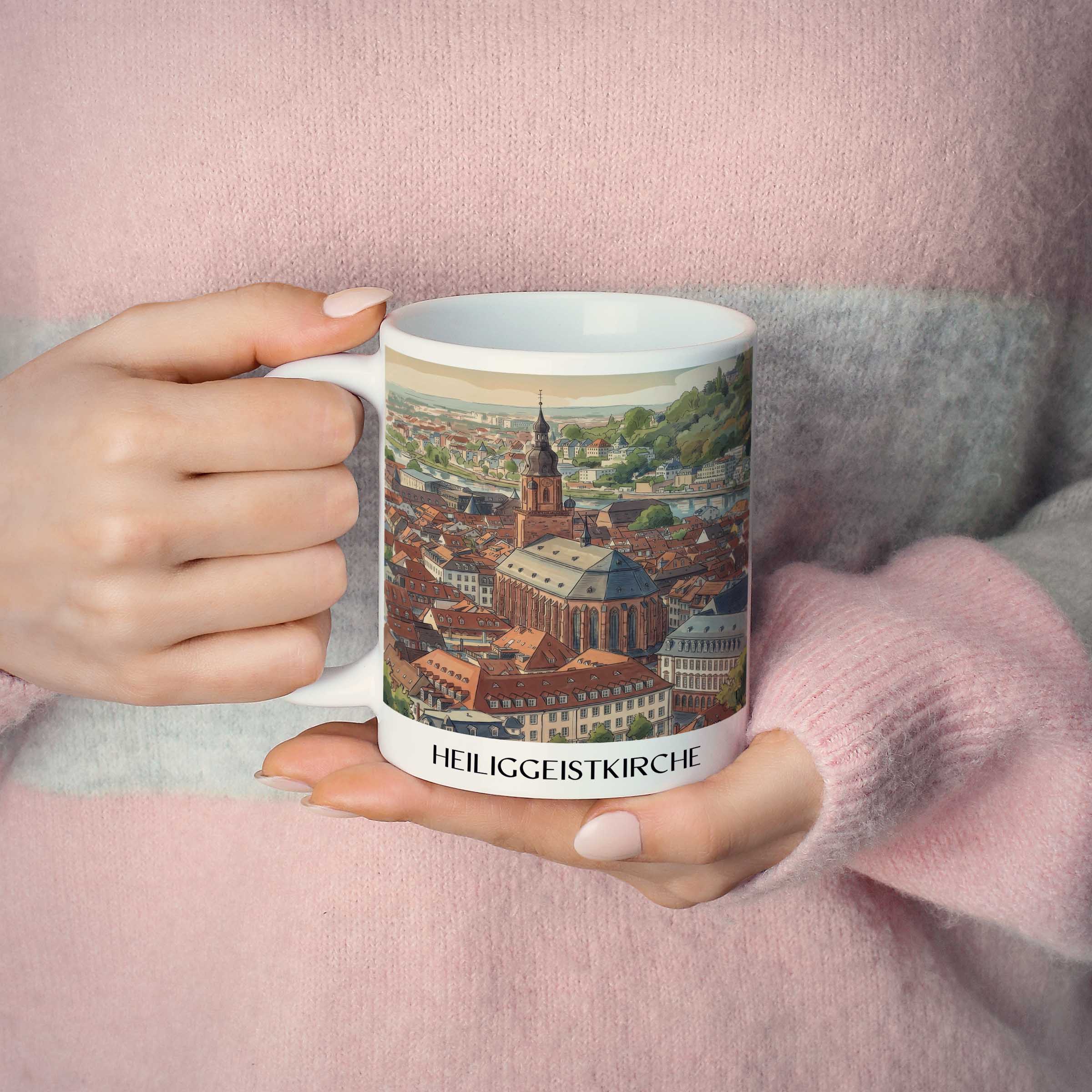 heiliggeistkirche-heidelberg-deutschland-kaffeebecher-aquarell