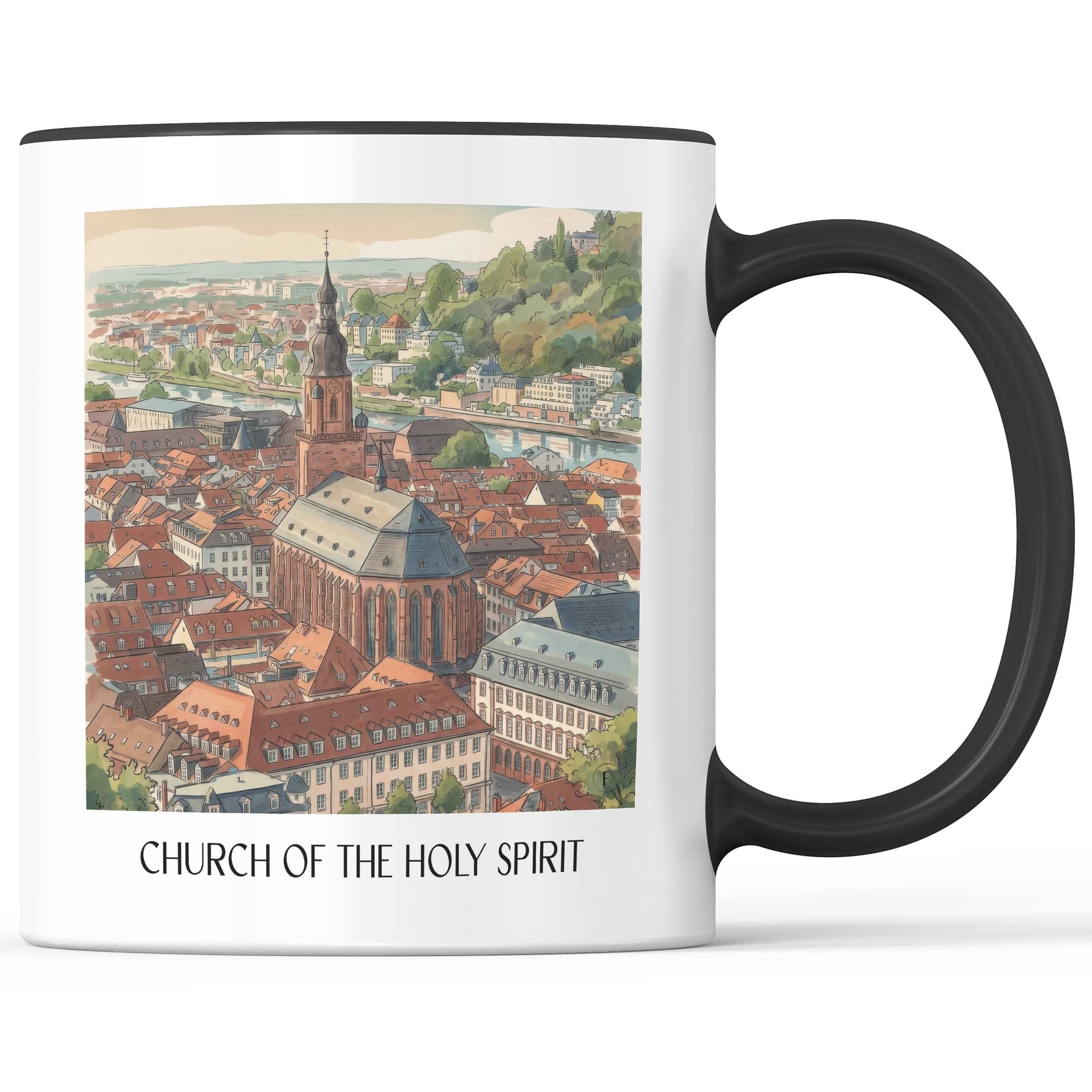 Heiliggeistkirche Kaffeebecher - Heidelberg - Deutschland Becher - Kaffeetasse im Aquarell Stil - favplace