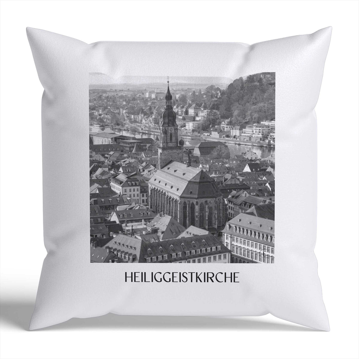 heiliggeistkirche-heidelberg-deutschland-kissenbezug-aquarell-schwarz-weiss