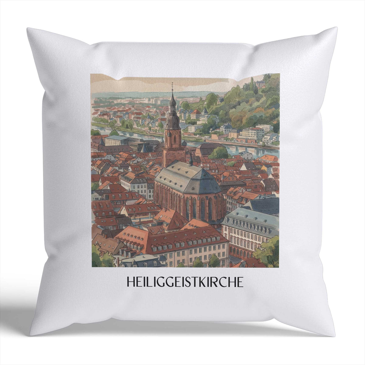 heiliggeistkirche-heidelberg-deutschland-kissenbezug-aquarell