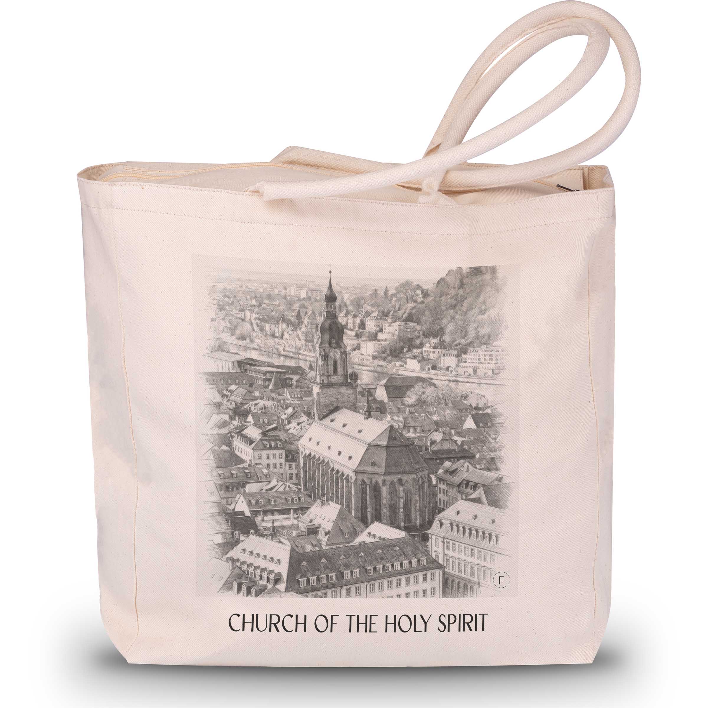 Heiliggeistkirche Shopping Tasche - Heidelberg - Deutschland Tote Bag - Einkaufstasche im Zeichnung Stil - favplace