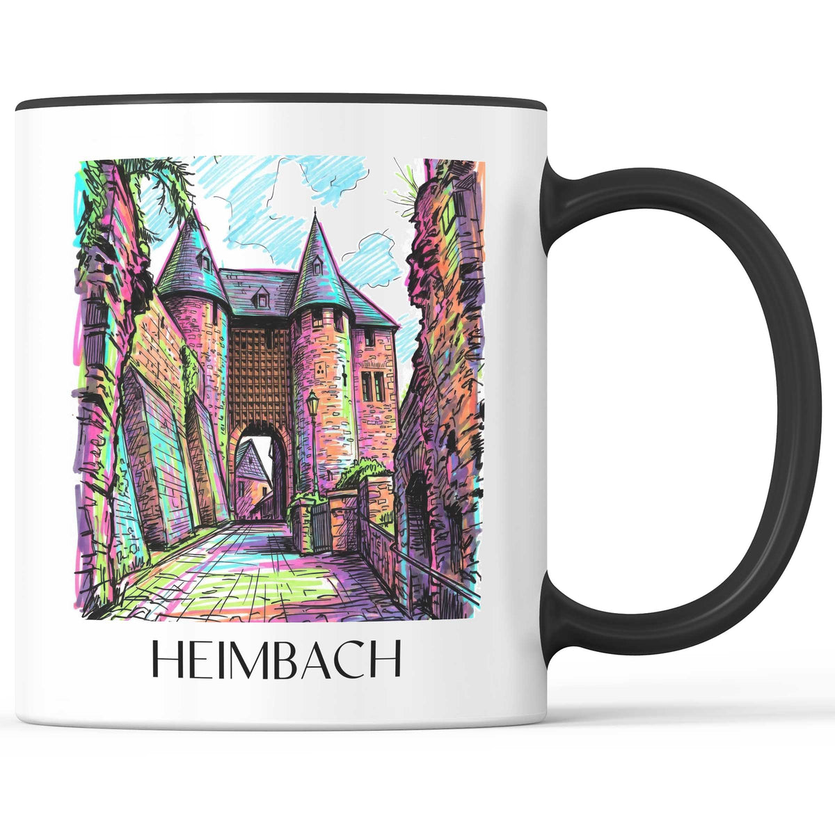 Heimbach Kaffeebecher - Eifel - Deutschland Becher - Kaffeetasse im Tag Graffiti Stil - favplace