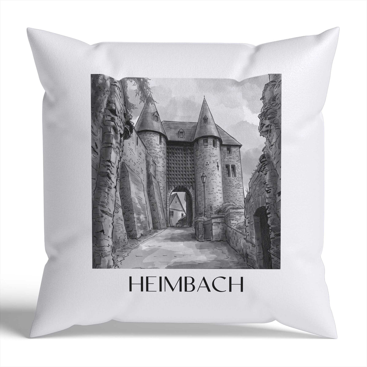 heimbach-eifel-deutschland-kissenbezug-aquarell-schwarz-weiss