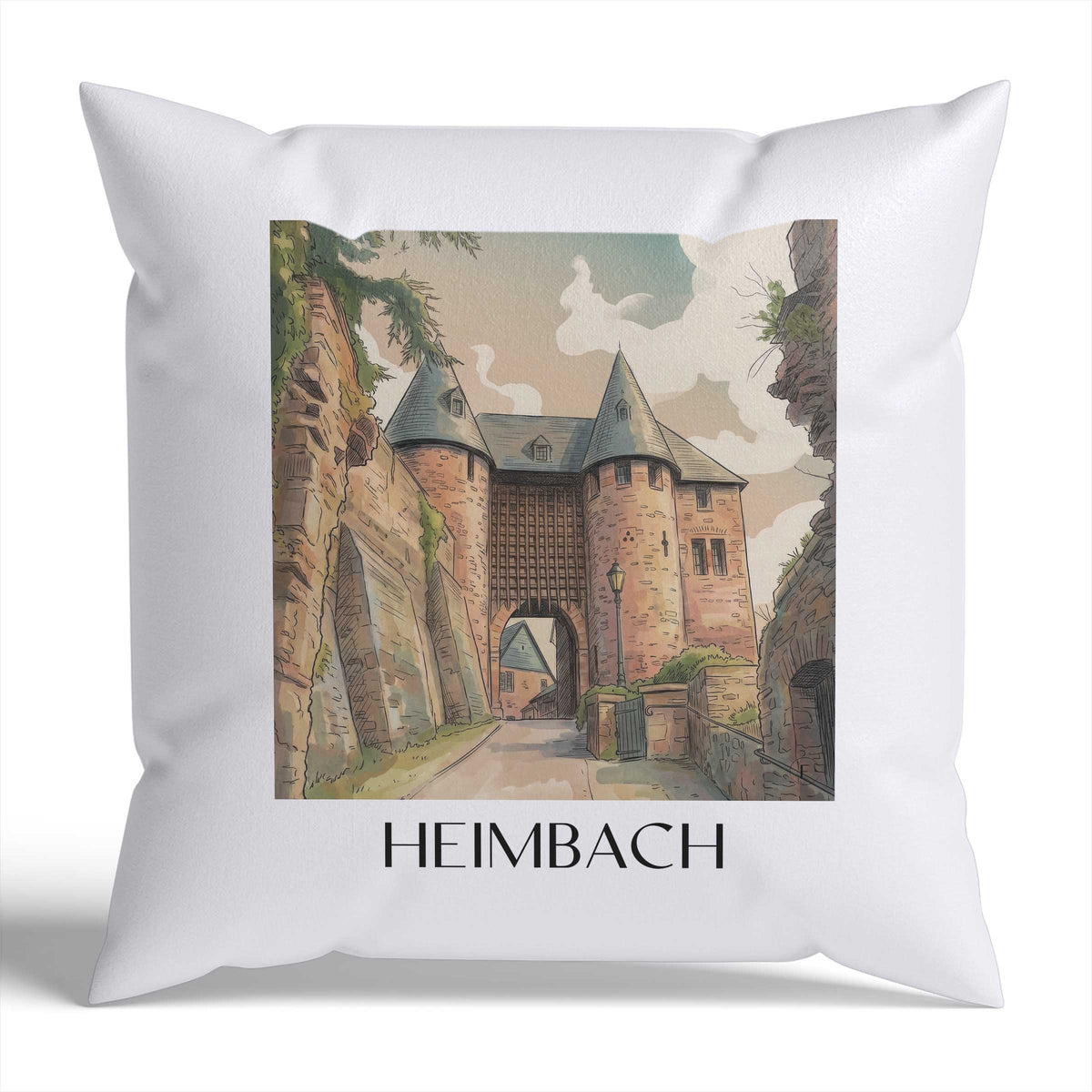heimbach-eifel-deutschland-kissenbezug-aquarell