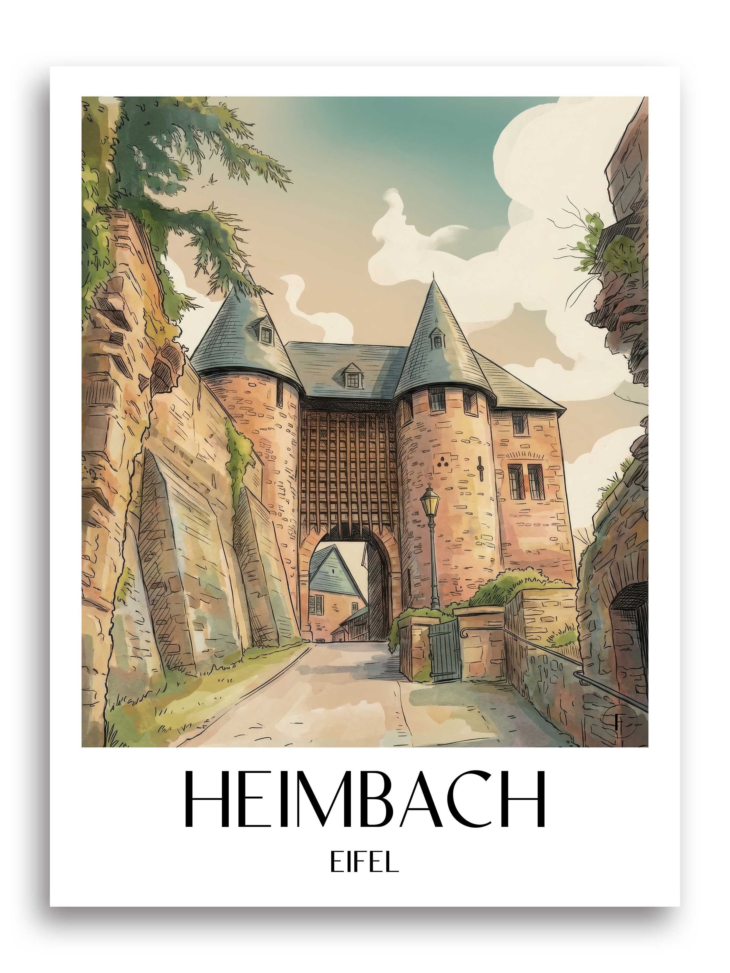 heimbach-eifel-deutschland-poster-aquarell
