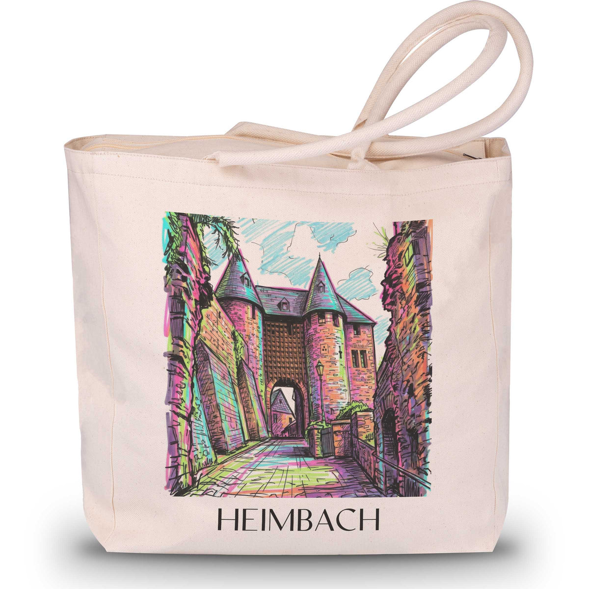 Heimbach Shopping Tasche - Eifel - Deutschland Tote Bag - Einkaufstasche im Tag Graffiti Stil - favplace