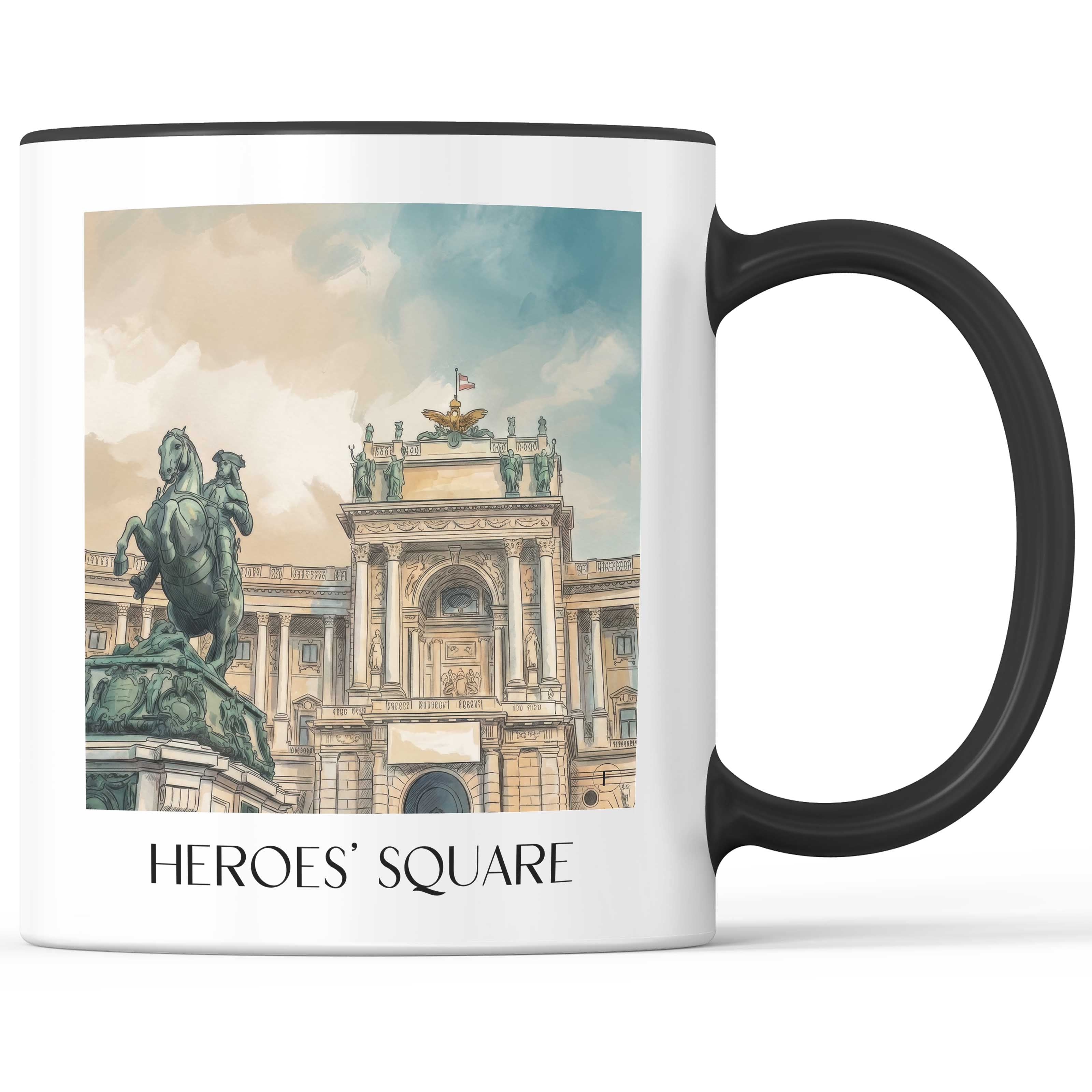 Heldenplatz Kaffeebecher - Wien - Österreich Becher - Kaffeetasse im Aquarell Stil - favplace