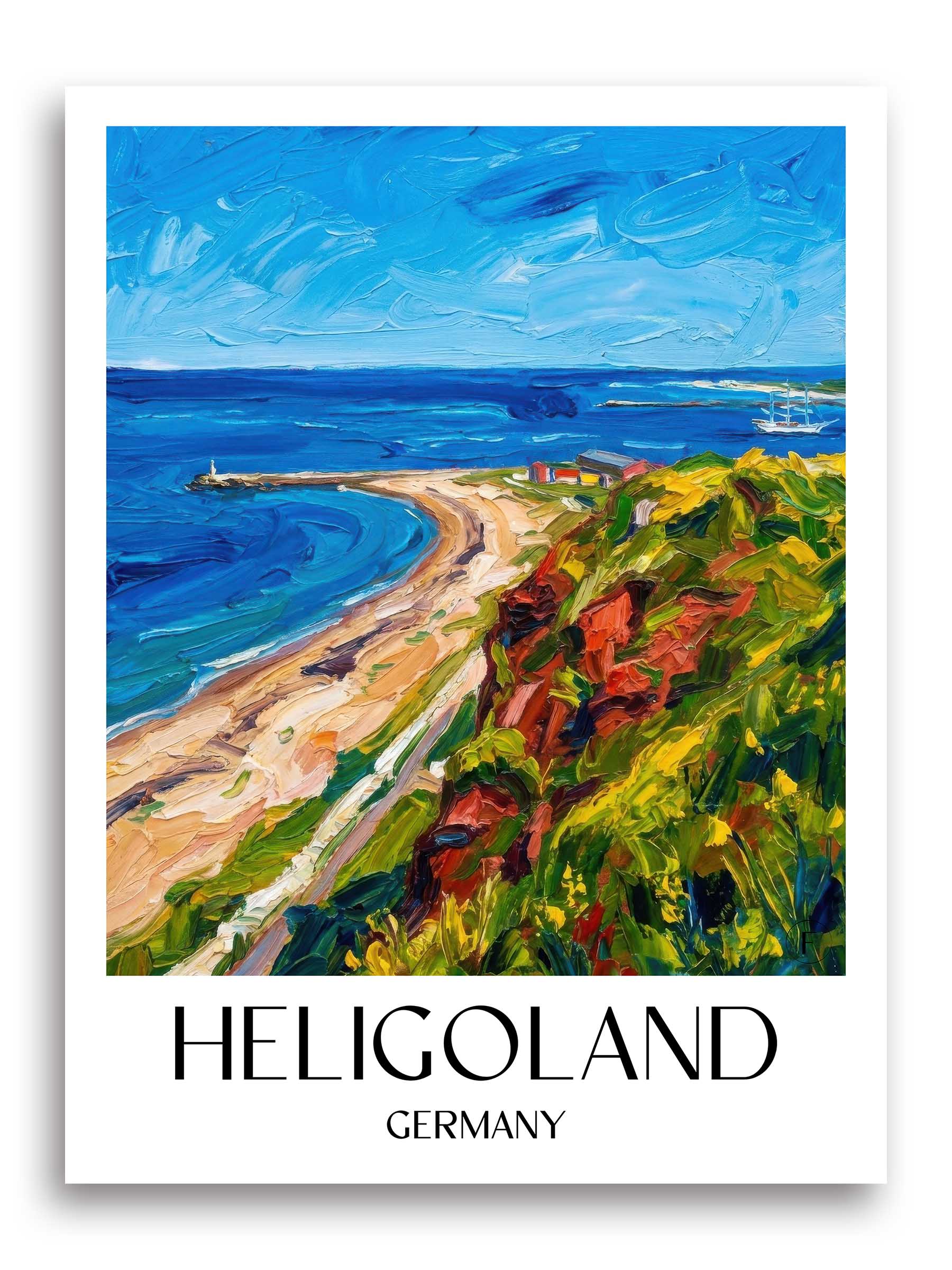 Helgoland Poster - Schleswig-Holstein - Deutschland Kunstdruck - Ölgemälde von A4 bis A1 - favplace