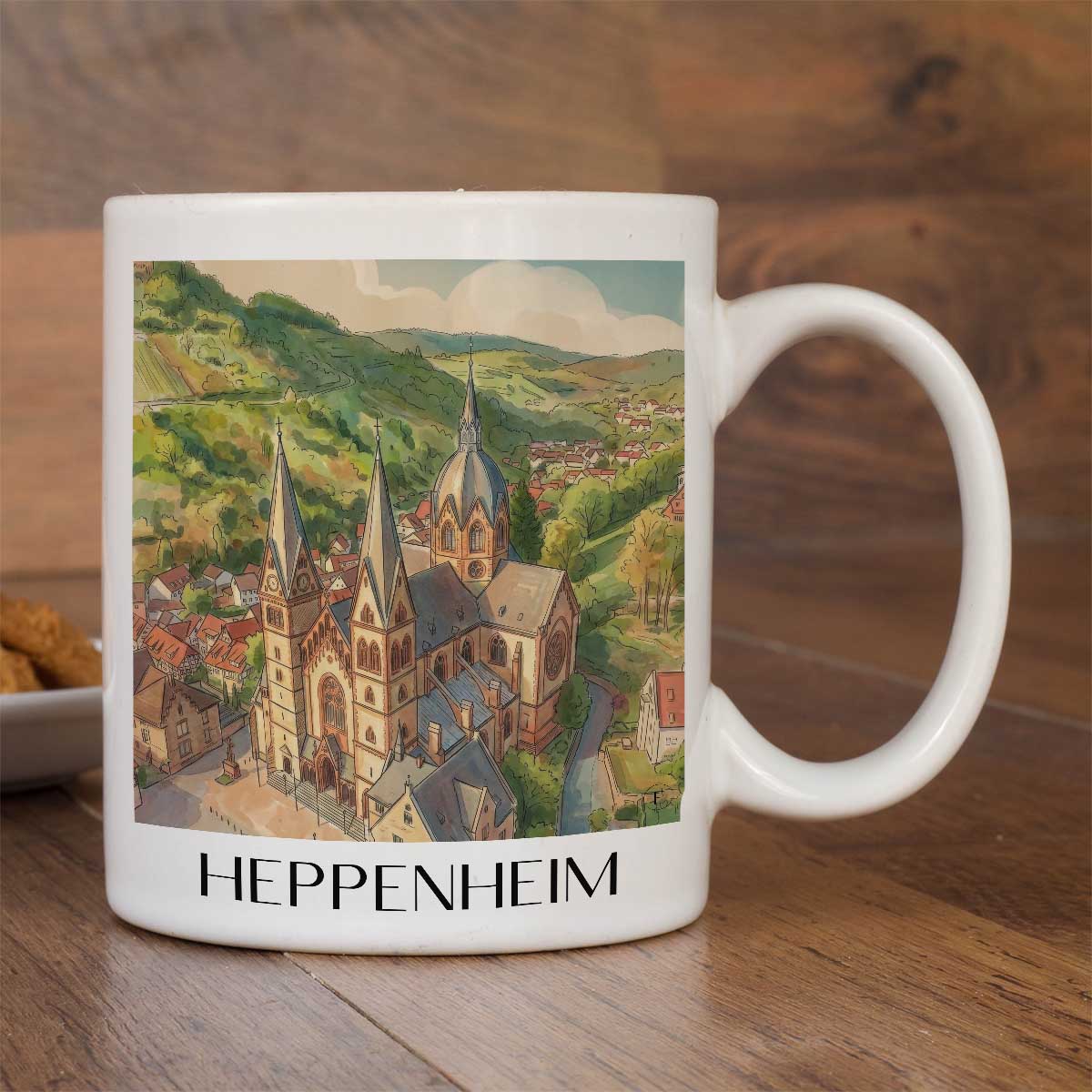 heppenheim-bergstraße-deutschland-kaffeebecher-aquarell
