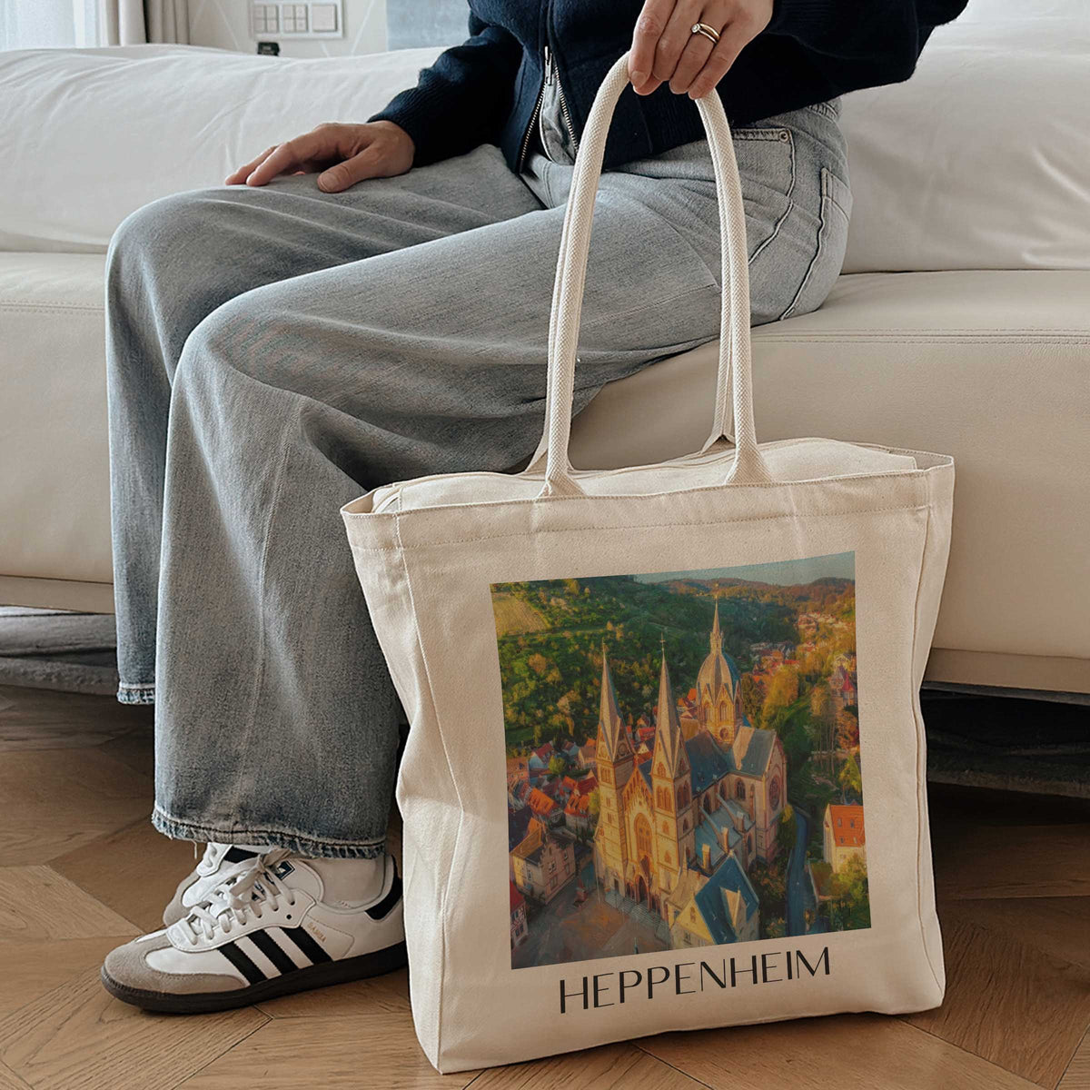 heppenheim-bergstraße-deutschland-einkaufstasche-oil-painting-oelgemaelde