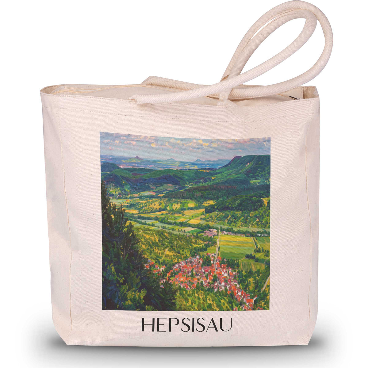 Hepsisau Shopping Tasche - Schwäbische Alb - Deutschland Tote Bag - Einkaufstasche im Ölgemälde Stil - favplace