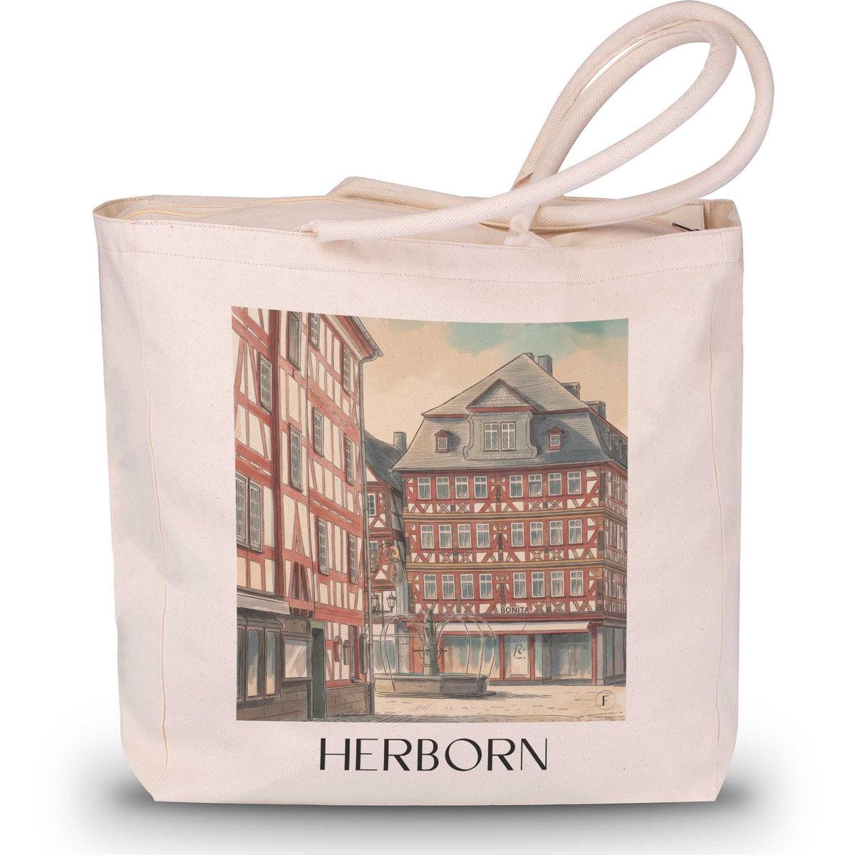 herborn-westerwald-deutschland-einkaufstasche-aquarell