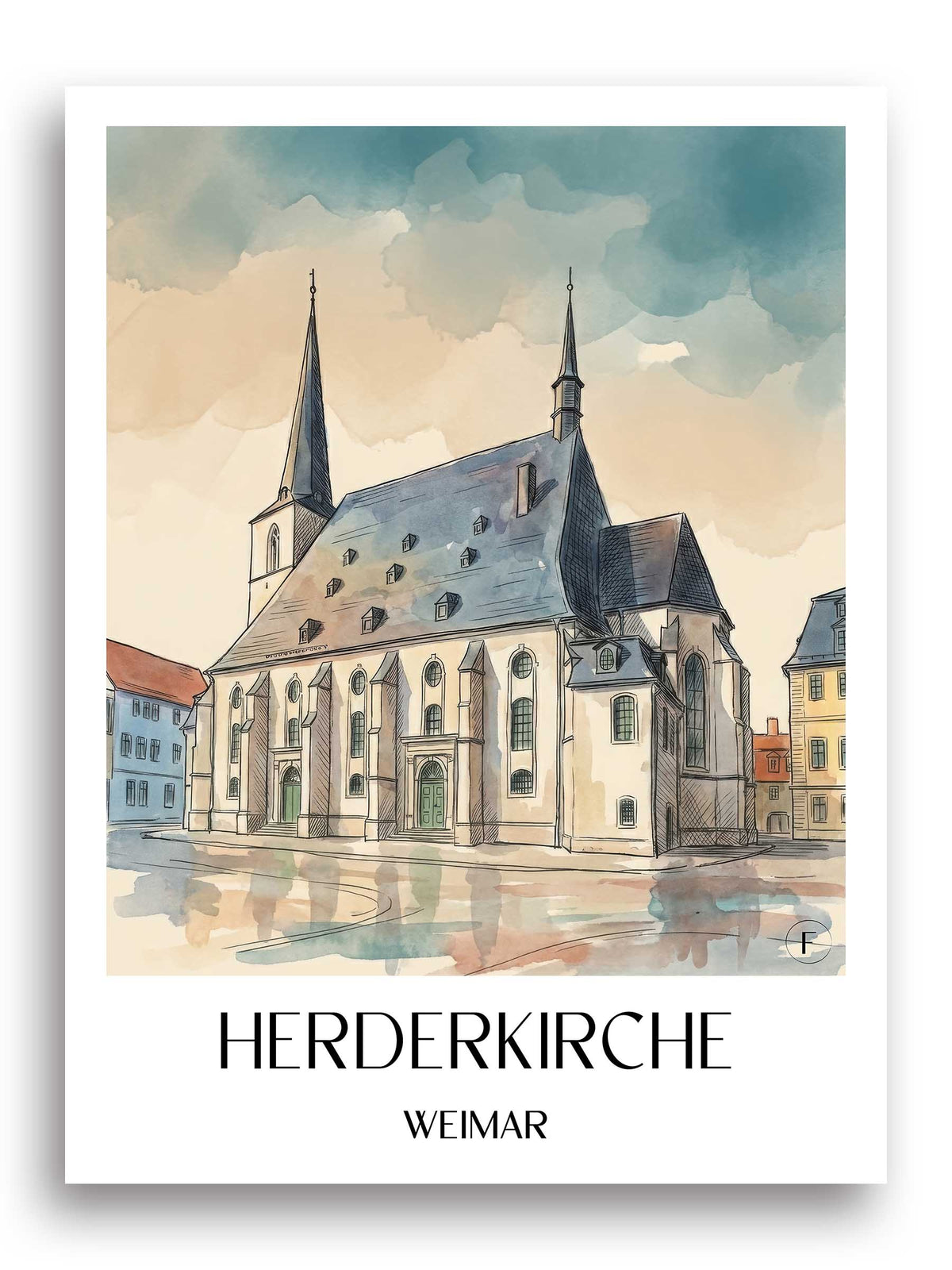 herderkirche-weimar-deutschland-poster-aquarell