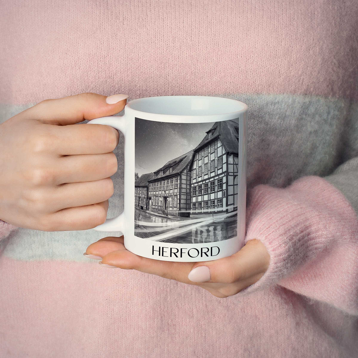 herford-ostwestfalen-deutschland-kaffeebecher-aquarell-schwarz-weiss