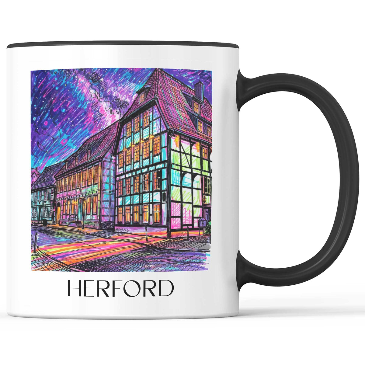 Herford Kaffeebecher - Ostwestfalen - Deutschland Becher - Kaffeetasse im Tag Graffiti Stil - favplace