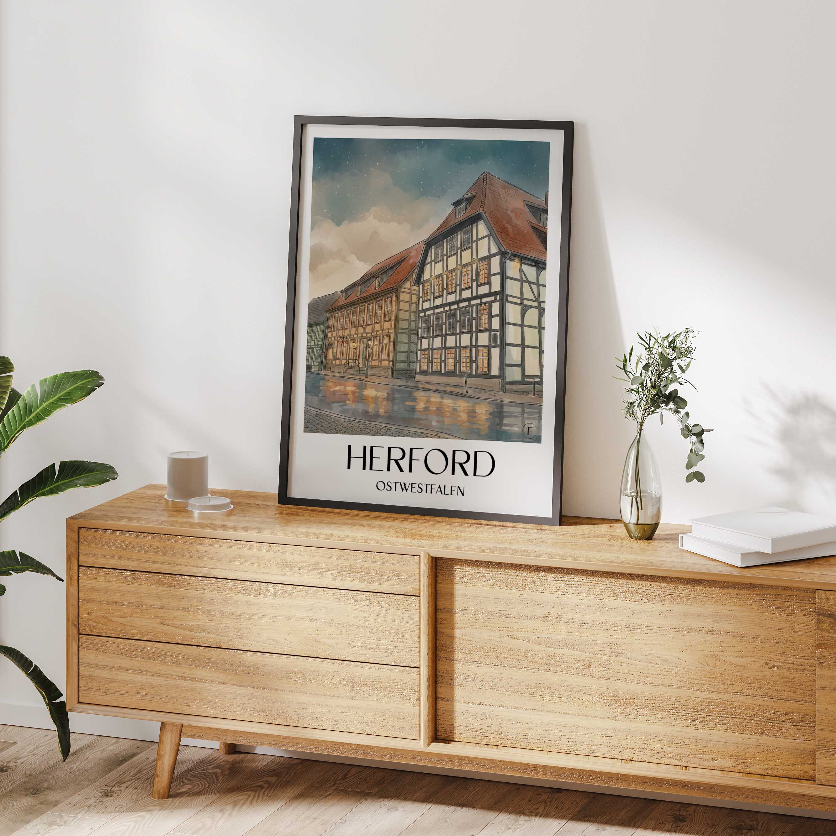 herford-ostwestfalen-deutschland-poster-aquarell