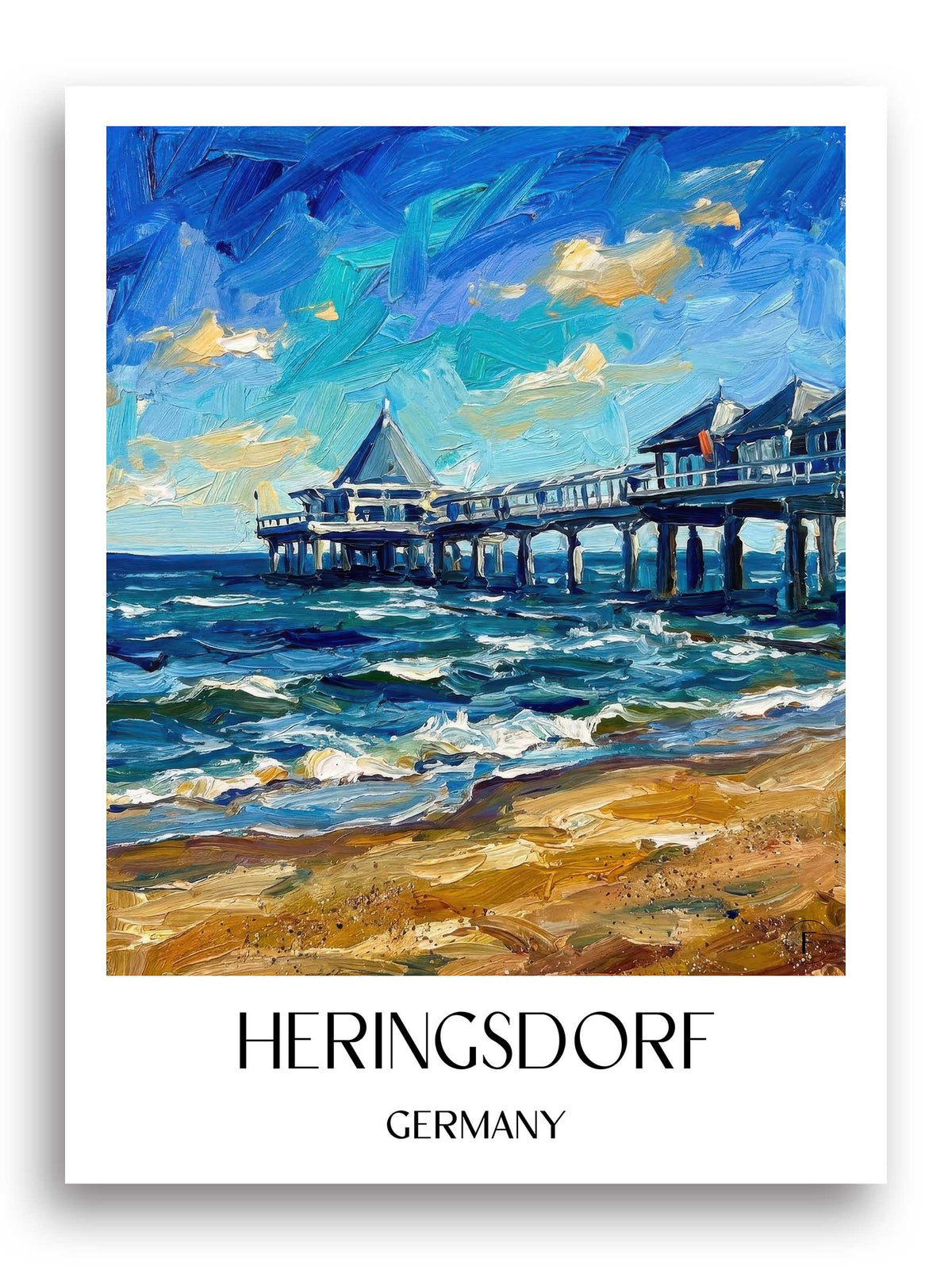 Heringsdorf Poster - Usedom - Deutschland Kunstdruck - Ölgemälde von A4 bis A1 - favplace