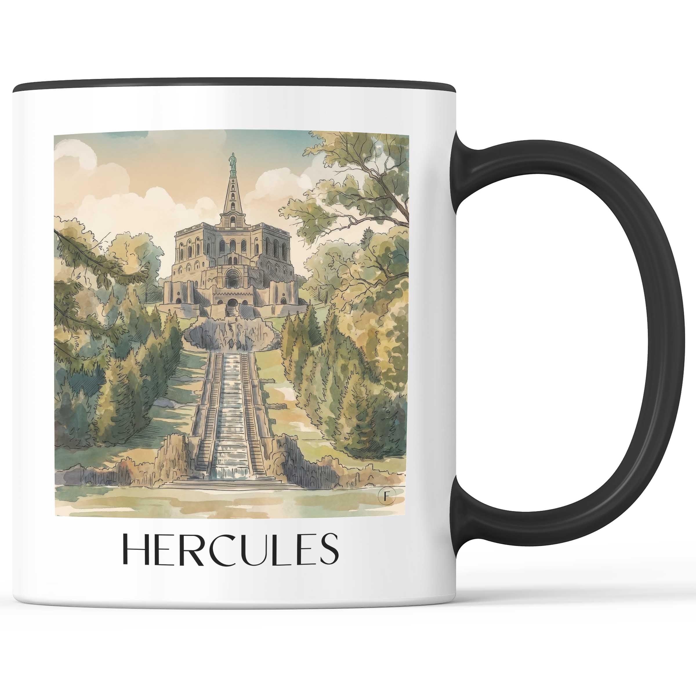 Herkules Kaffeebecher - Kassel - Deutschland Becher - Kaffeetasse im Aquarell Stil - favplace