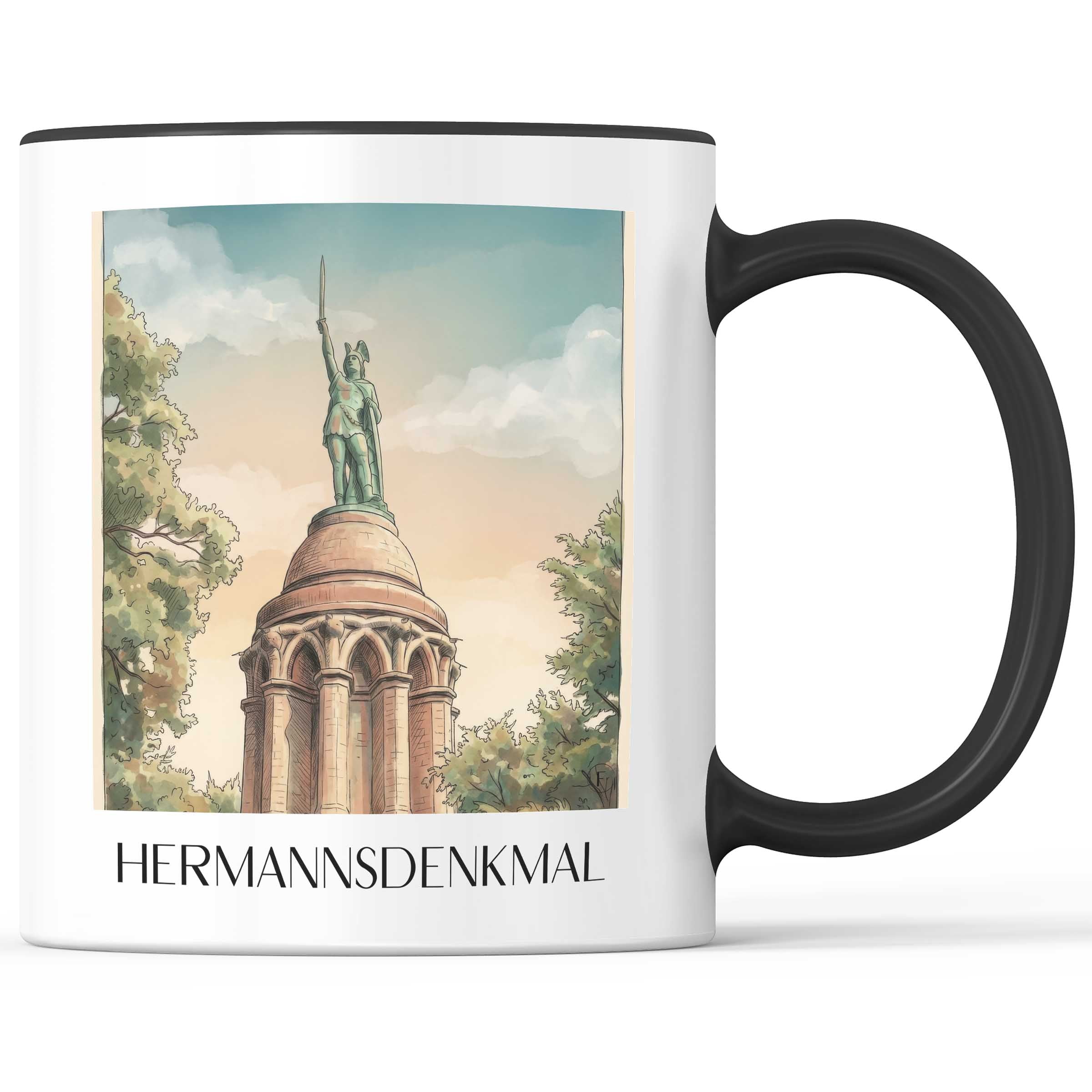 hermannsdenkmal-detmold-deutschland-kaffeebecher-aquarell