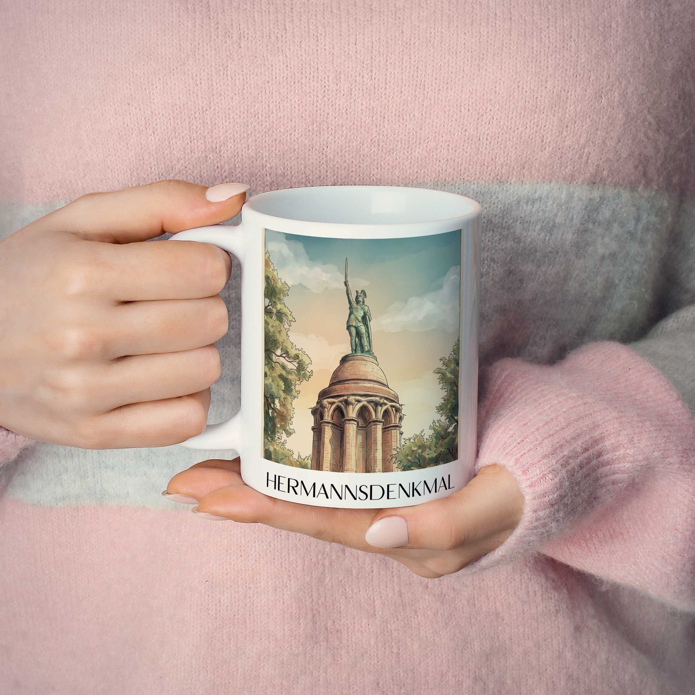 hermannsdenkmal-detmold-deutschland-kaffeebecher-aquarell