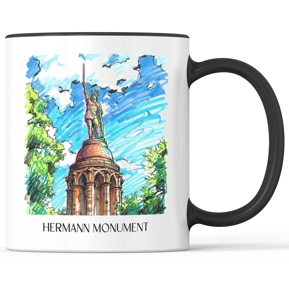 Hermannsdenkmal Kaffeebecher - Detmold - Deutschland Becher - Kaffeetasse im Tag Graffiti Stil - favplace