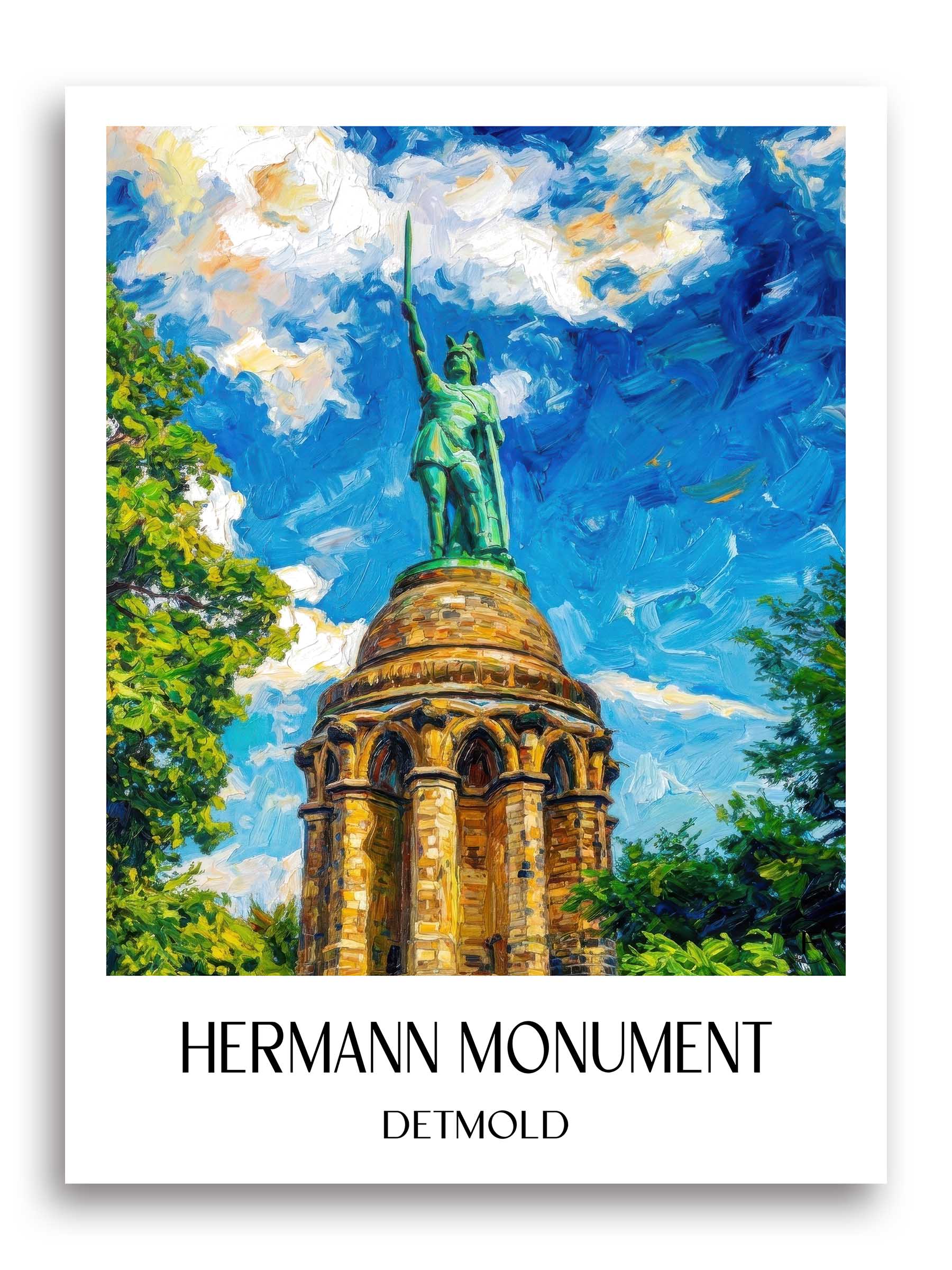 Hermannsdenkmal Poster - Detmold - Deutschland Kunstdruck - Ölgemälde von A4 bis A1 - favplace