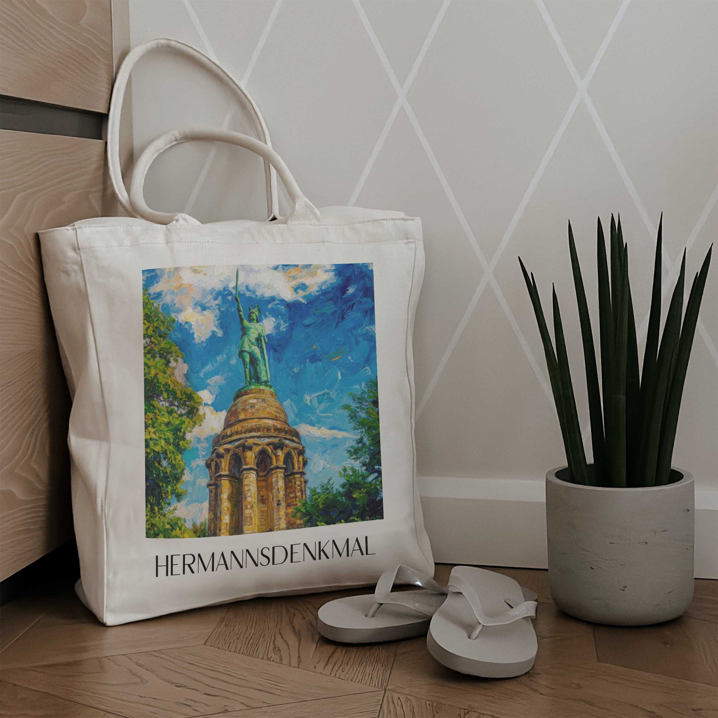 hermannsdenkmal-detmold-deutschland-einkaufstasche-oil-painting-oelgemaelde