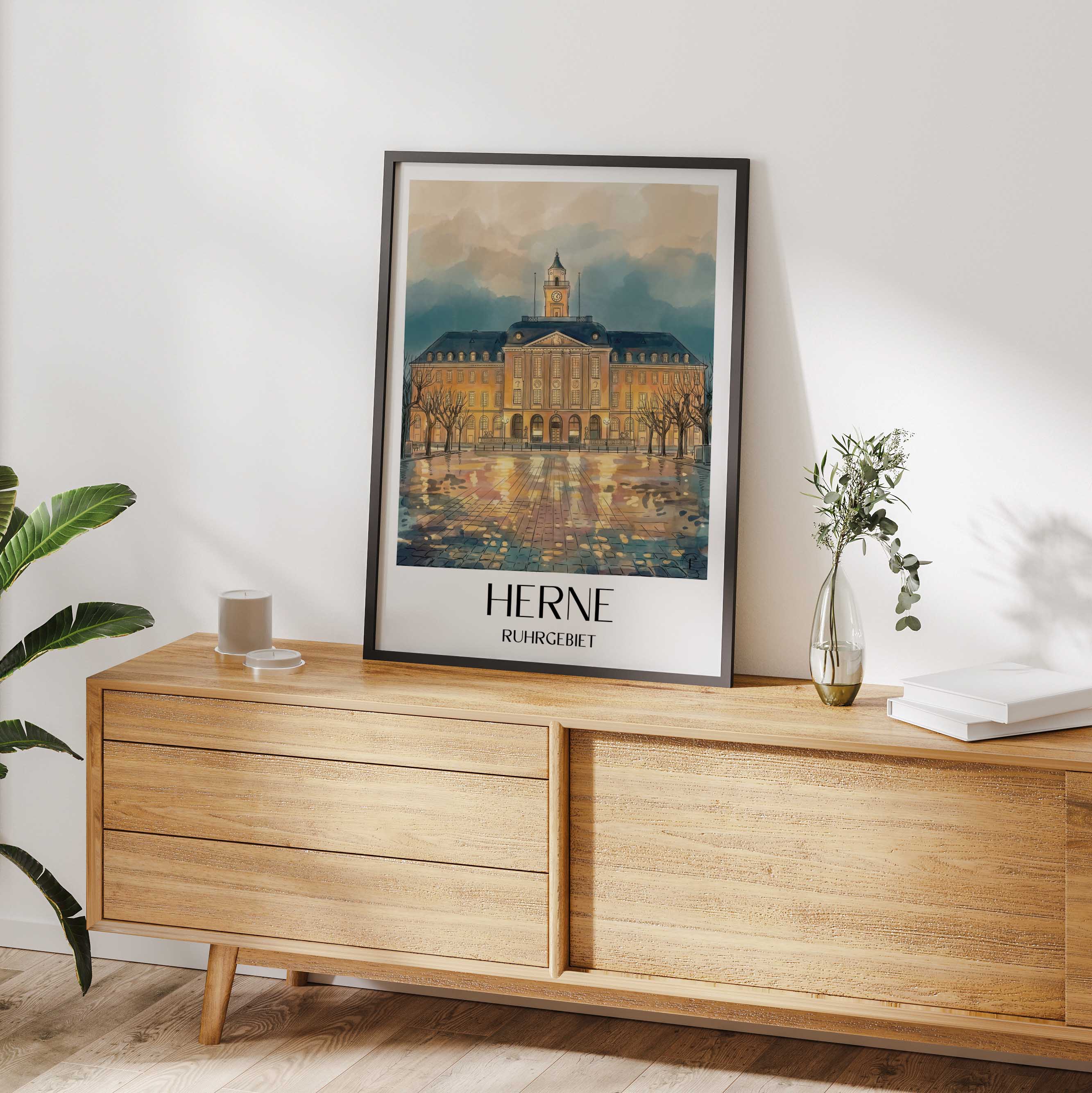 herne-ruhrgebiet-deutschland-poster-aquarell