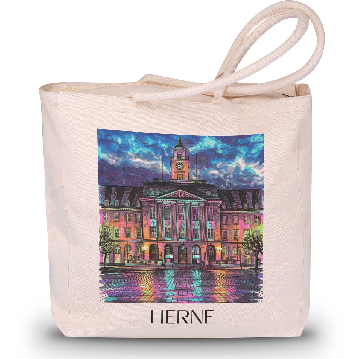 Herne Shopping Tasche - Ruhrgebiet - Deutschland Tote Bag - Einkaufstasche im Tag Graffiti Stil - favplace
