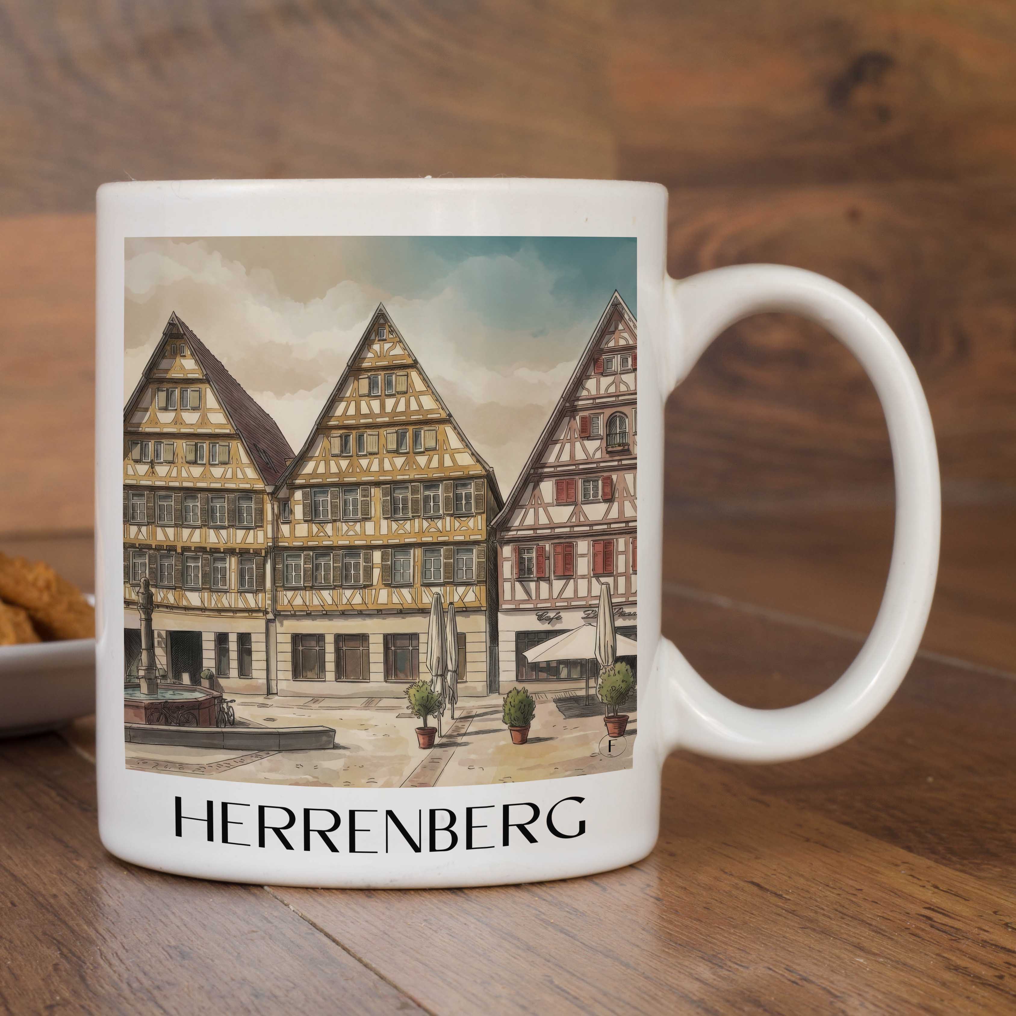 herrenberg-deutschland-kaffeebecher-aquarell