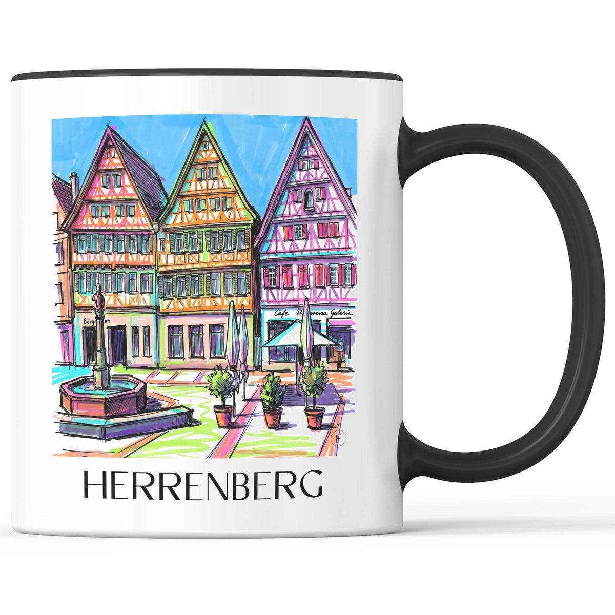 Herrenberg - Deutschland Becher - Kaffeetasse im Tag Graffiti Stil - favplace