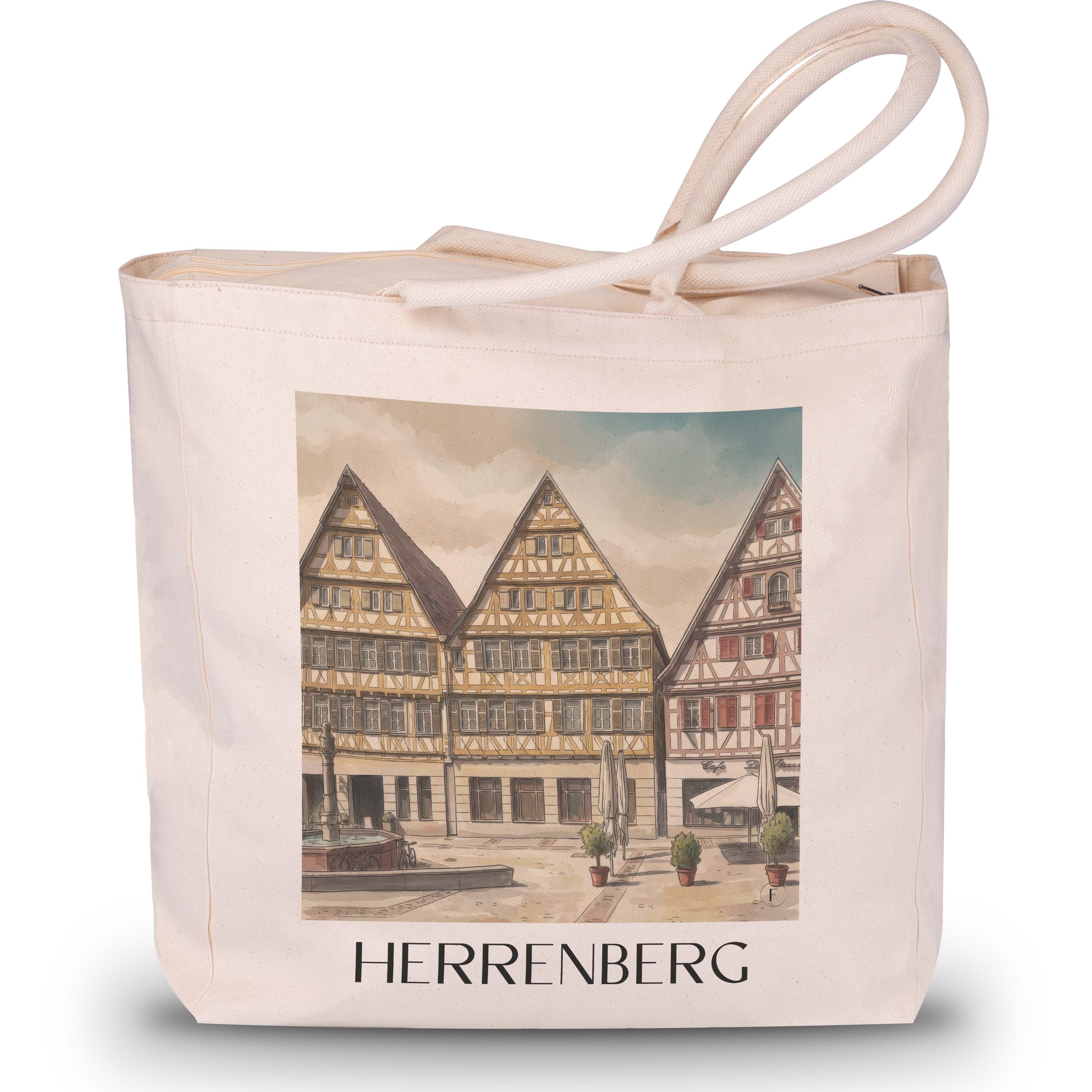 herrenberg-deutschland-einkaufstasche-aquarell
