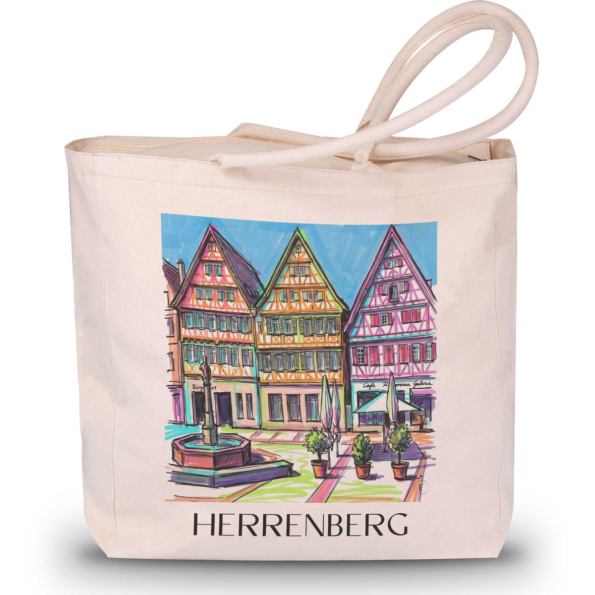 Herrenberg - Deutschland Tote Bag - Einkaufstasche im Tag Graffiti Stil - favplace