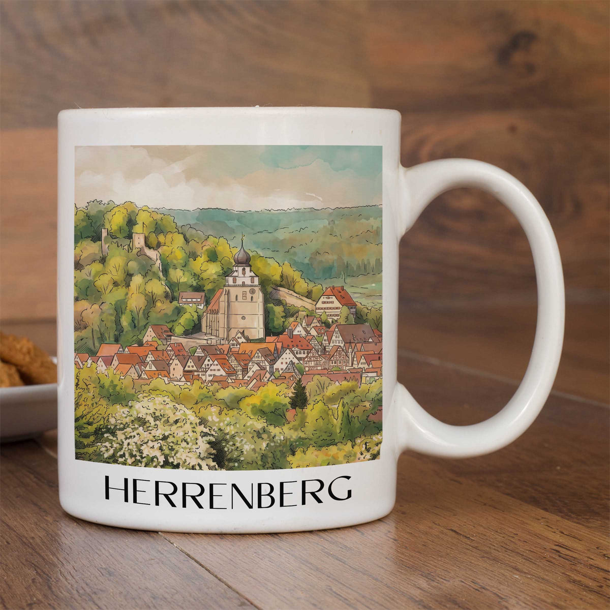 herrenberg-schönbuch-deutschland-kaffeebecher-aquarell