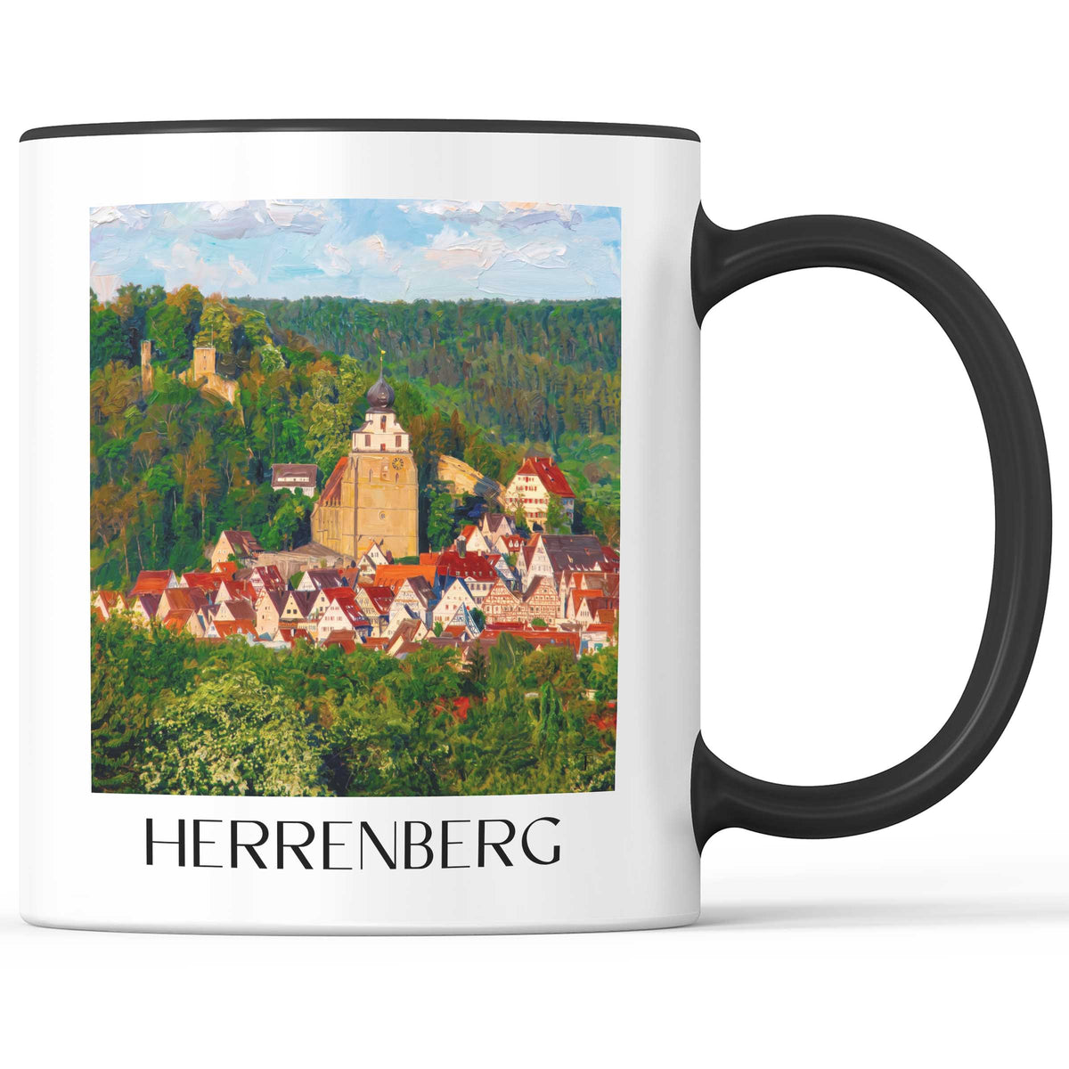 herrenberg-schönbuch-deutschland-kaffeebecher-oil-painting-oelgemaelde