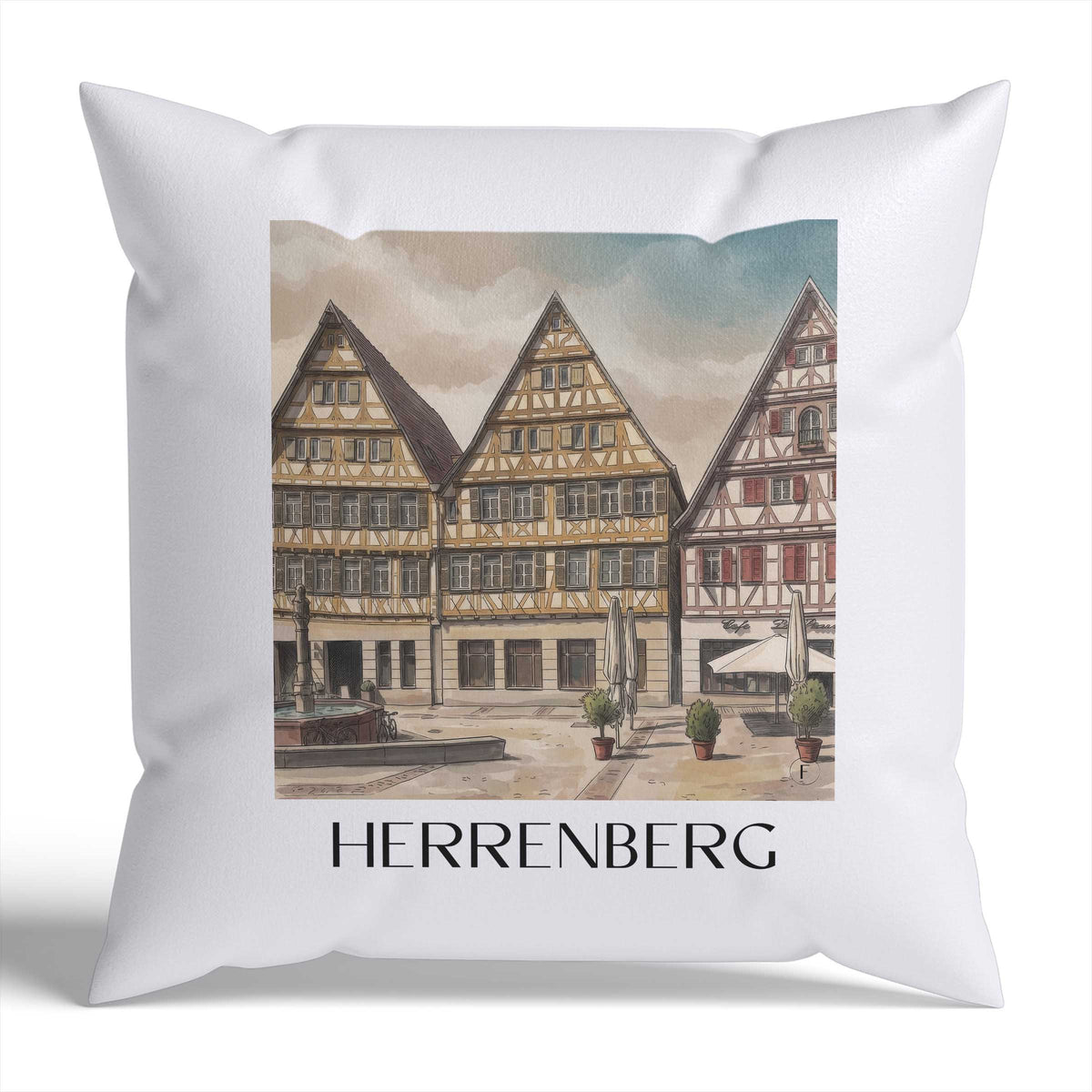herrenberg-deutschland-deutschland-kissenbezug-aquarell