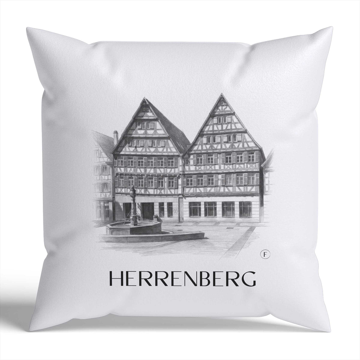 herrenberg-deutschland-deutschland-kissenbezug-bleistift-zeichnung-drawing