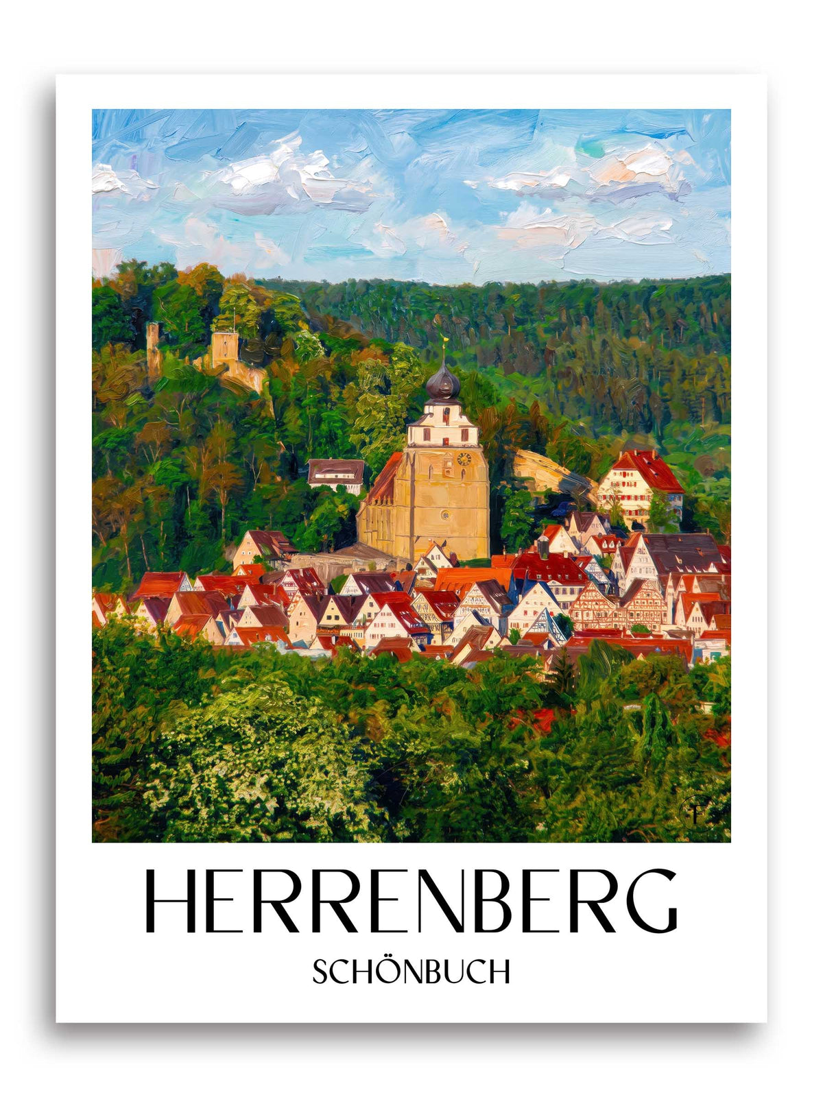 herrenberg-schönbuch-deutschland-poster-oil-painting-oelgemaelde